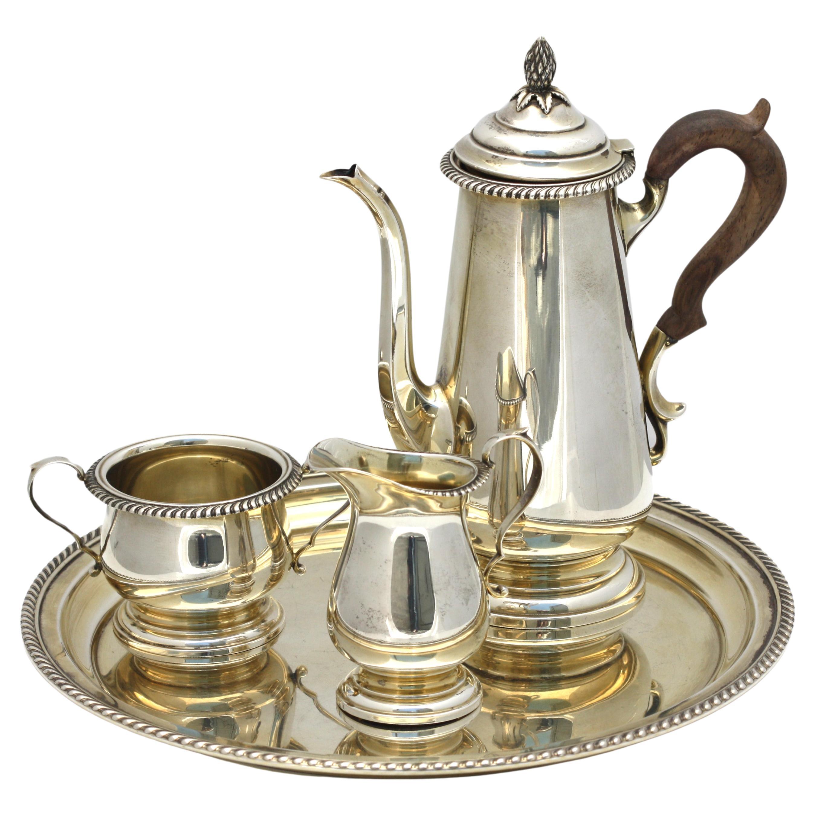 American Sterling Silver Four-Piece Coffee Service For Sale