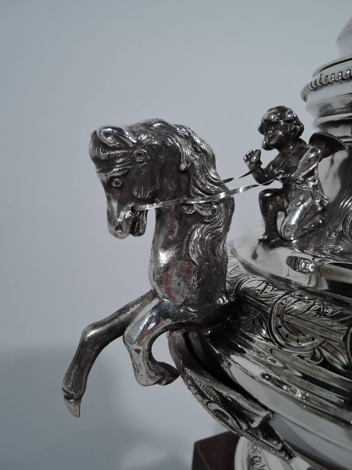 American Sterling Silver Horse Trophy with Jockey Finial 2