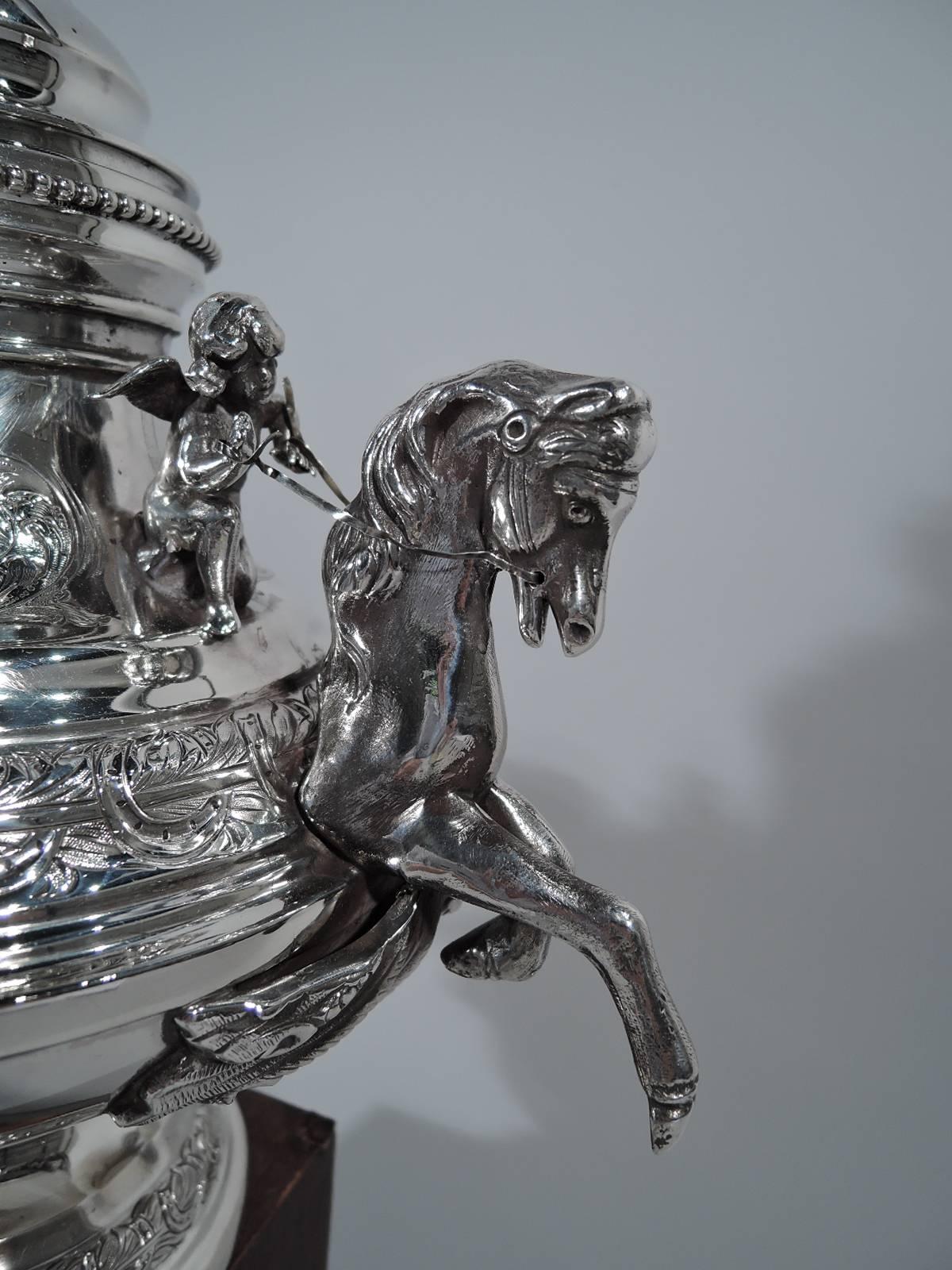 American Sterling Silver Horse Trophy with Jockey Finial 3