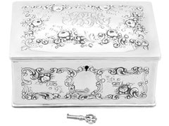 Boîte à bijoux/boîte à thé américaine de verrouillage en argent sterling par Gorham Manufacturing