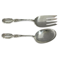Forchetta e cucchiaio da insalata in argento sterling americano