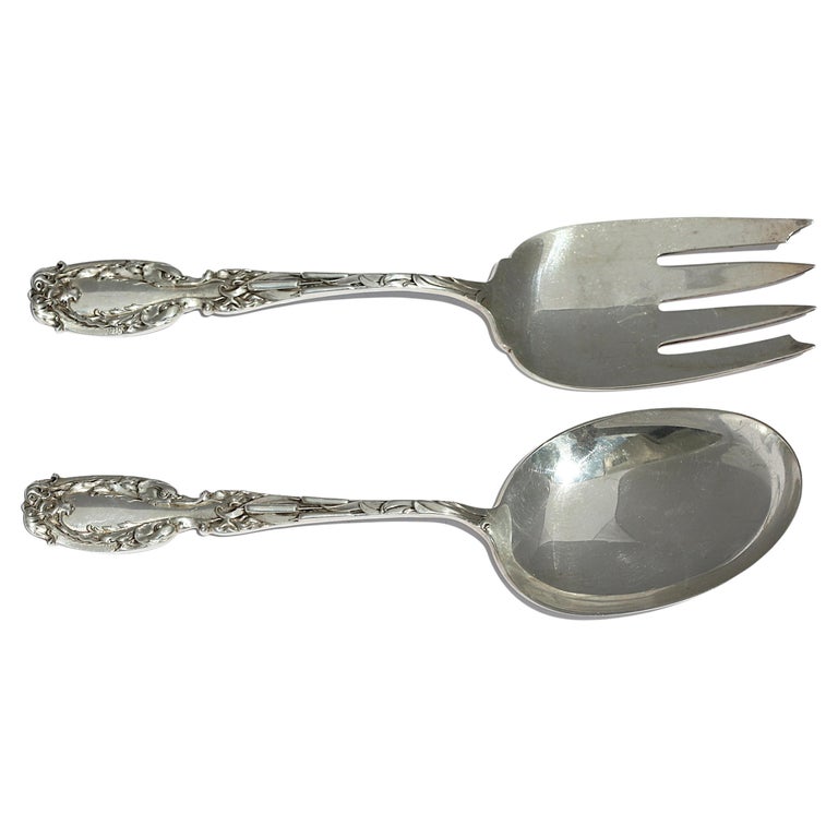 American Sterling Silver Salad Fork and Spoon For Sale at 1stDibs