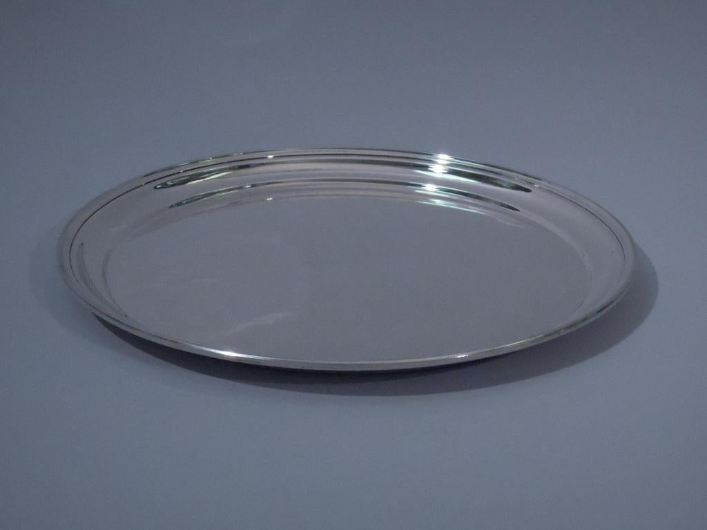 American Sterling Silver Serving Tray by Ensko In Excellent Condition In New York, NY