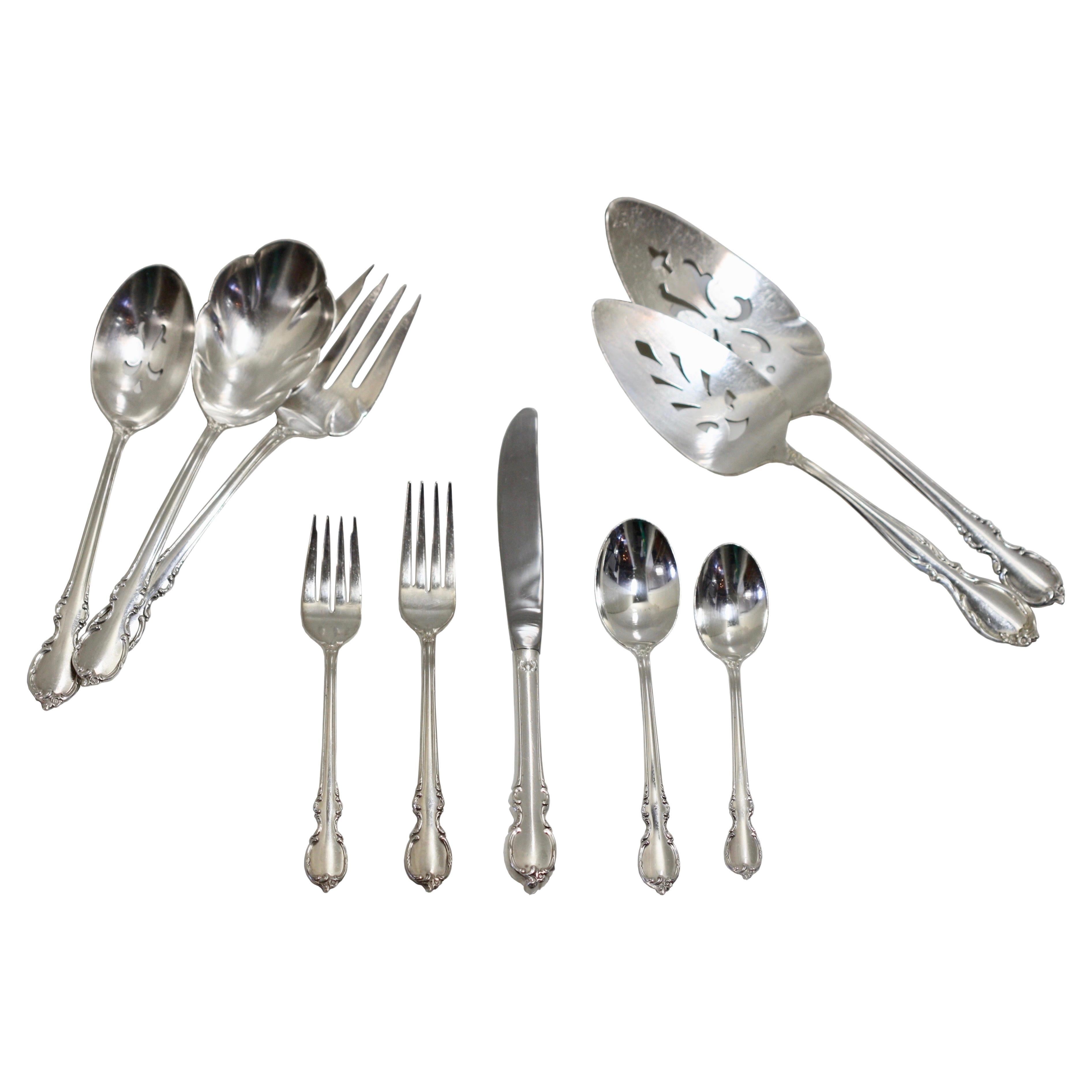  American Sterling Silver Sixty-Six Piece Part Flatware Service  For Sale