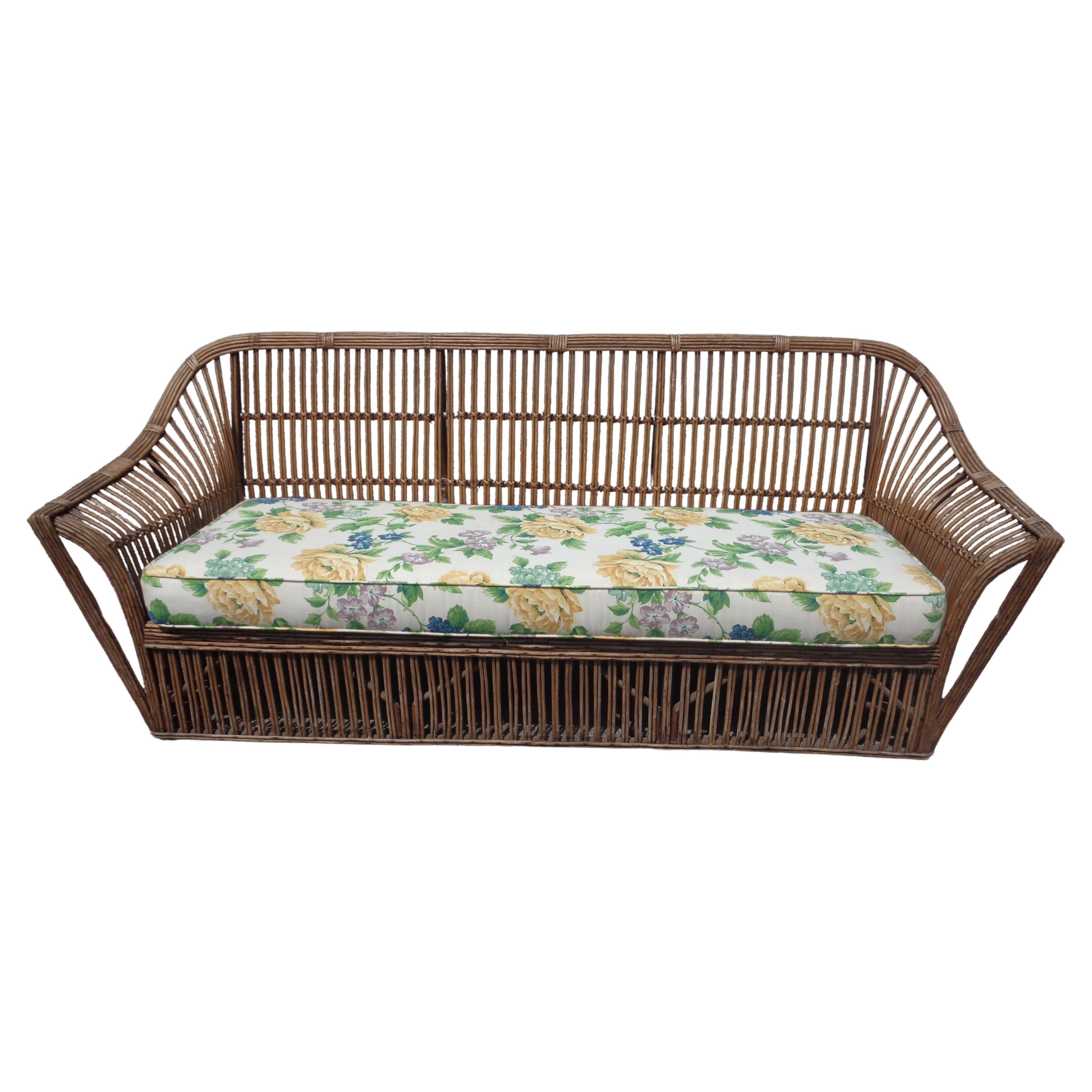American Stick Wicker Set - Sofa and Matching Lounge Chair, Circa 1930 In Good Condition In Rochester, NY