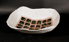 American Stoneware Rectangular Bowl with Chocolate Box Motif