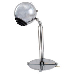 Lampe de bureau américaine Art Déco chromée profilée