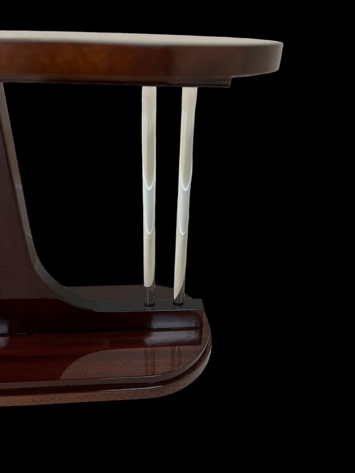 The Modernity américaine  Table d'appoint Art déco avec tiges en verre, vers 1930 en vente 3