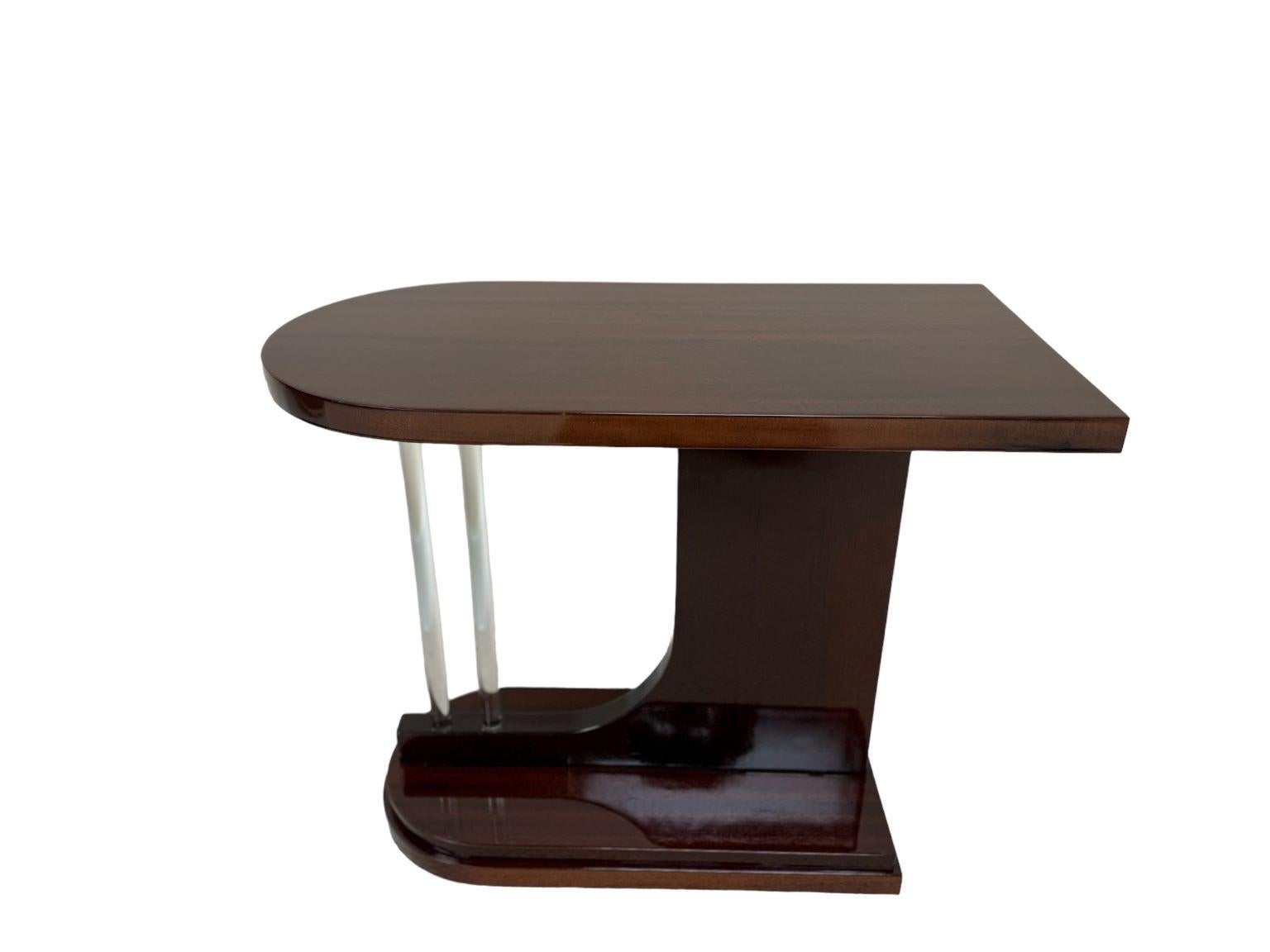 Mid-20th Century American Streamline Moderne  Art Deco Bullet Side Table With Glass Rods C.1930 For Sale