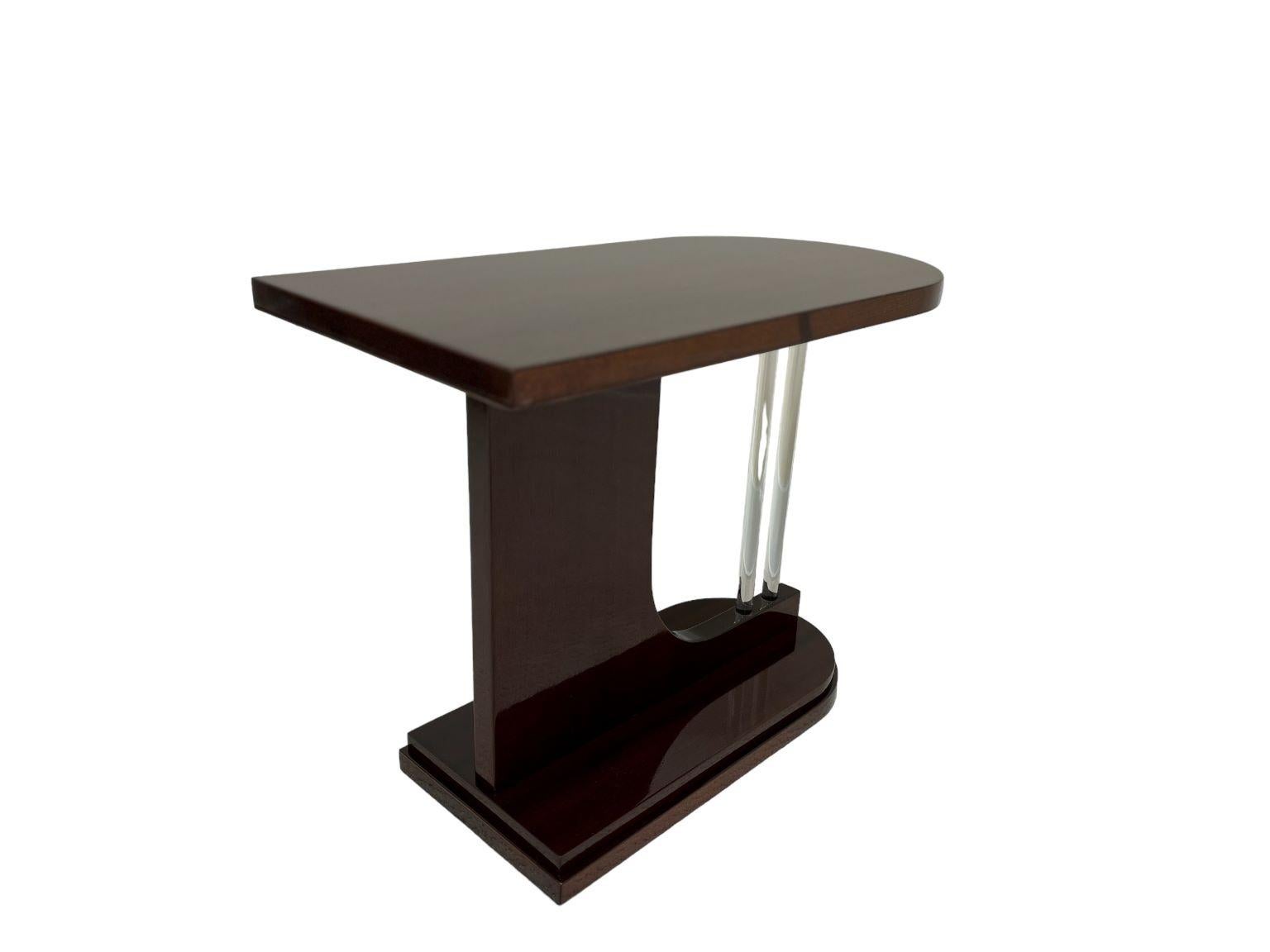 American Streamline Moderne  Art Deco Bullet Side Table With Glass Rods C.1930 For Sale 3