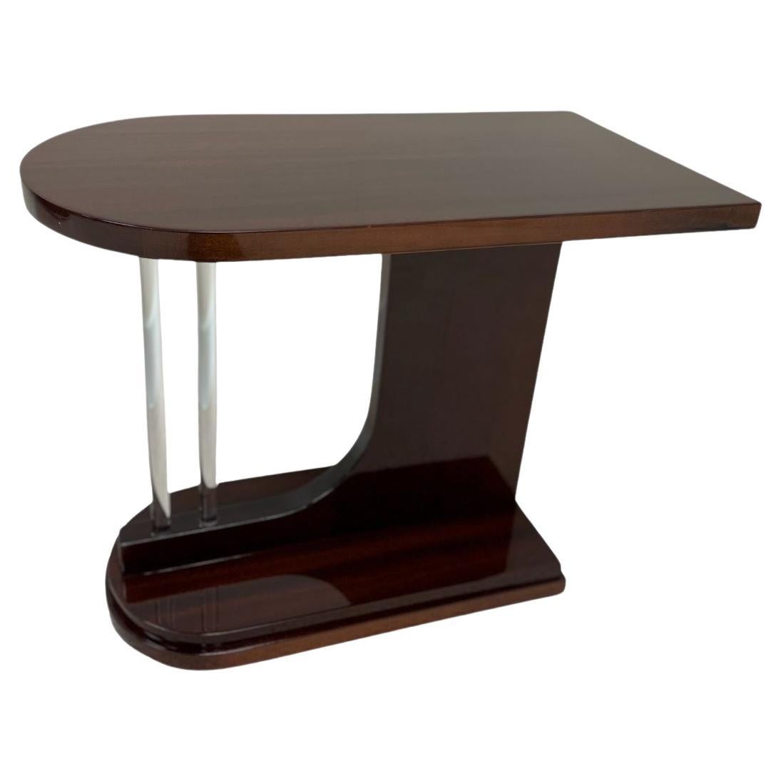 American Streamline Moderne  Art Deco Bullet Side Table With Glass Rods C.1930 For Sale