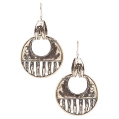 AMERICAN STUDIO 1980 Dangle Drop Earrings In Hammered .925 Sterling Silver
