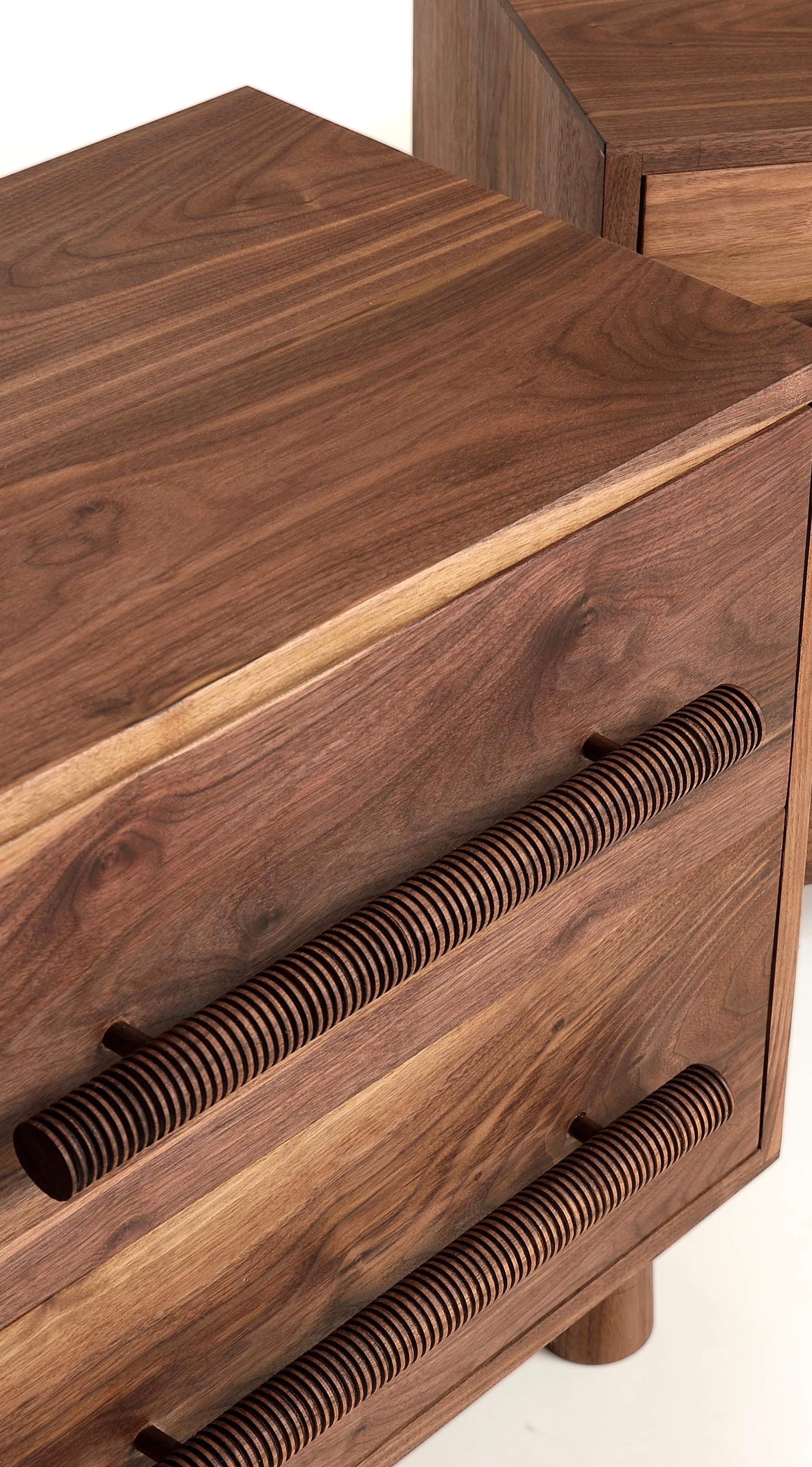 Walnut American Studio Bed Side Tables or Night Stands in walnut by Michael Rozell US For Sale