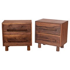 American Studio Bed Side Tables or Night Stands in walnut by Michael Rozell US