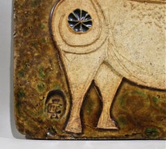 American Studio Ceramic Lion Wall Plaque by Hal Fromhold