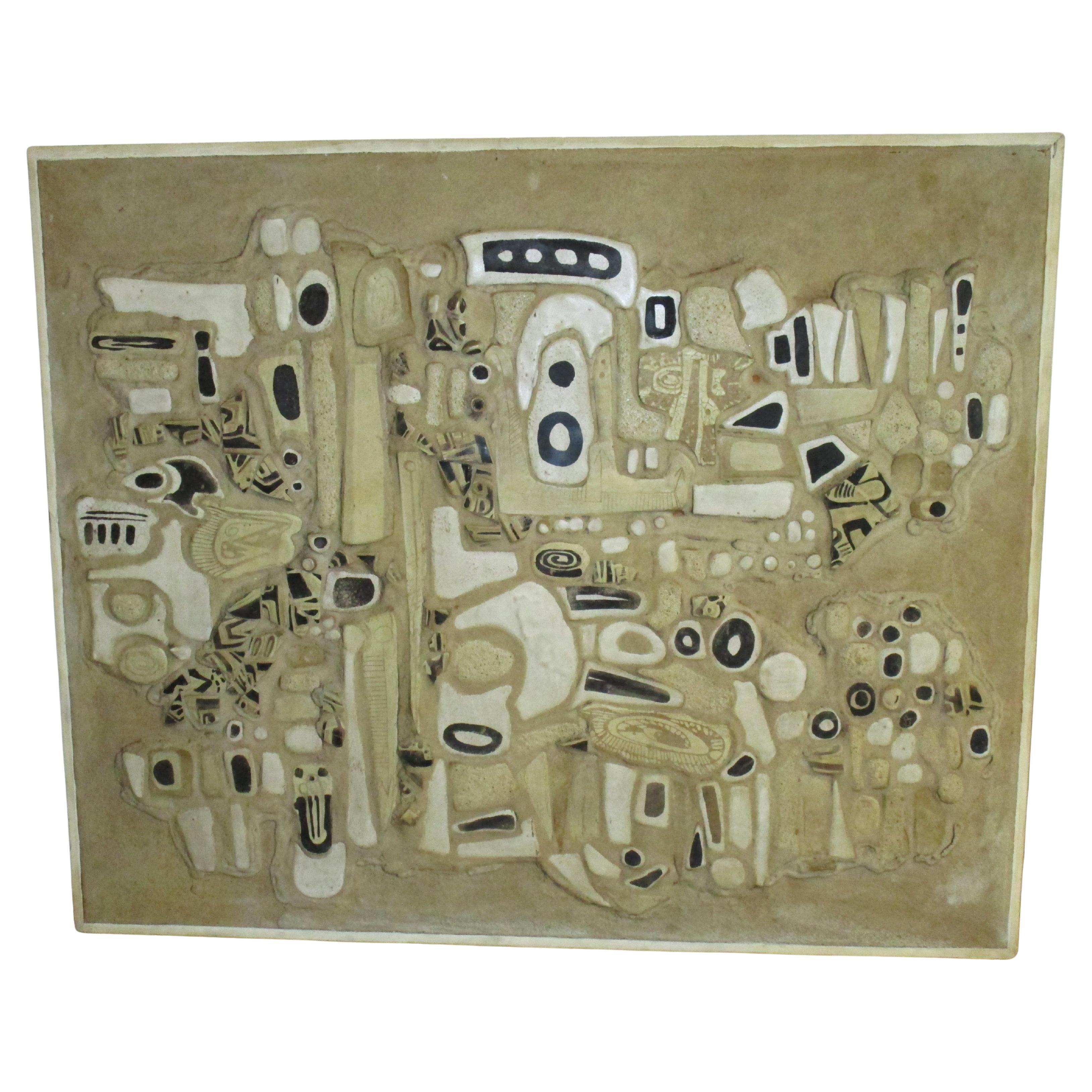 American Studio Ceramic Tile Sculpture Panel by Frances Simches, 1950-1960 4