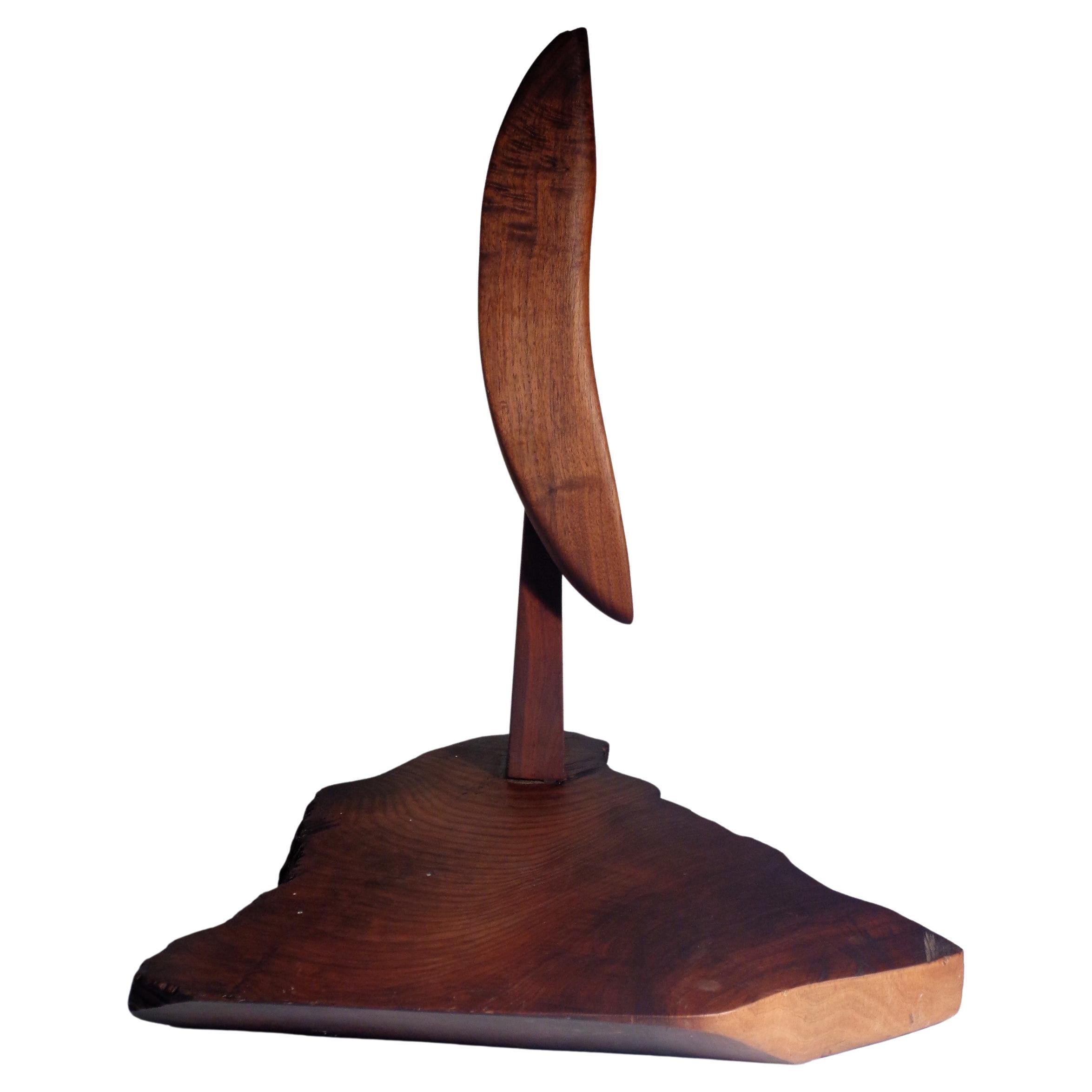 Hand-Carved American Studio Craft Movement Modernist Abstract Wood Sculpture, 1970-1980 For Sale