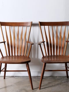 American Studio Craft Captains Chairs, A Pair