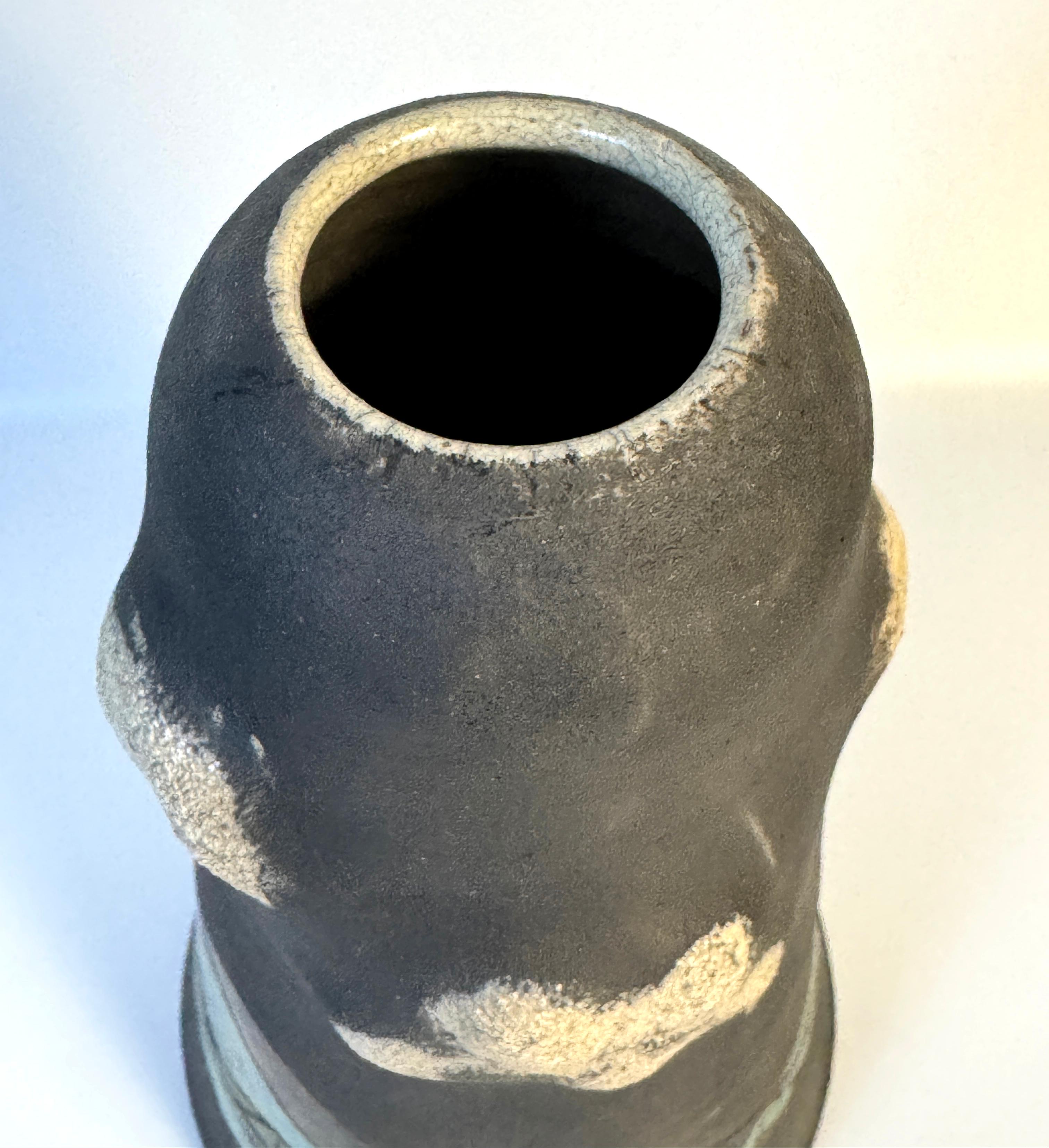 American Studio Craft Ceramic Vase with Mountain Sky For Sale 3