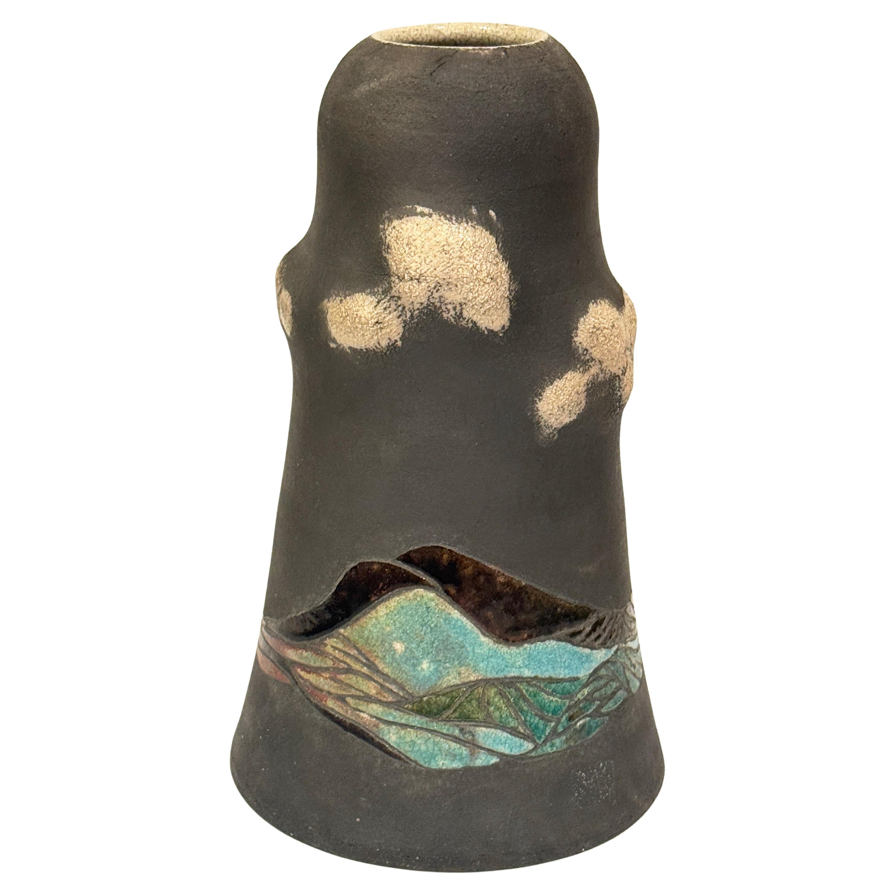 Vaso in ceramica di Studio A con cielo di montagna