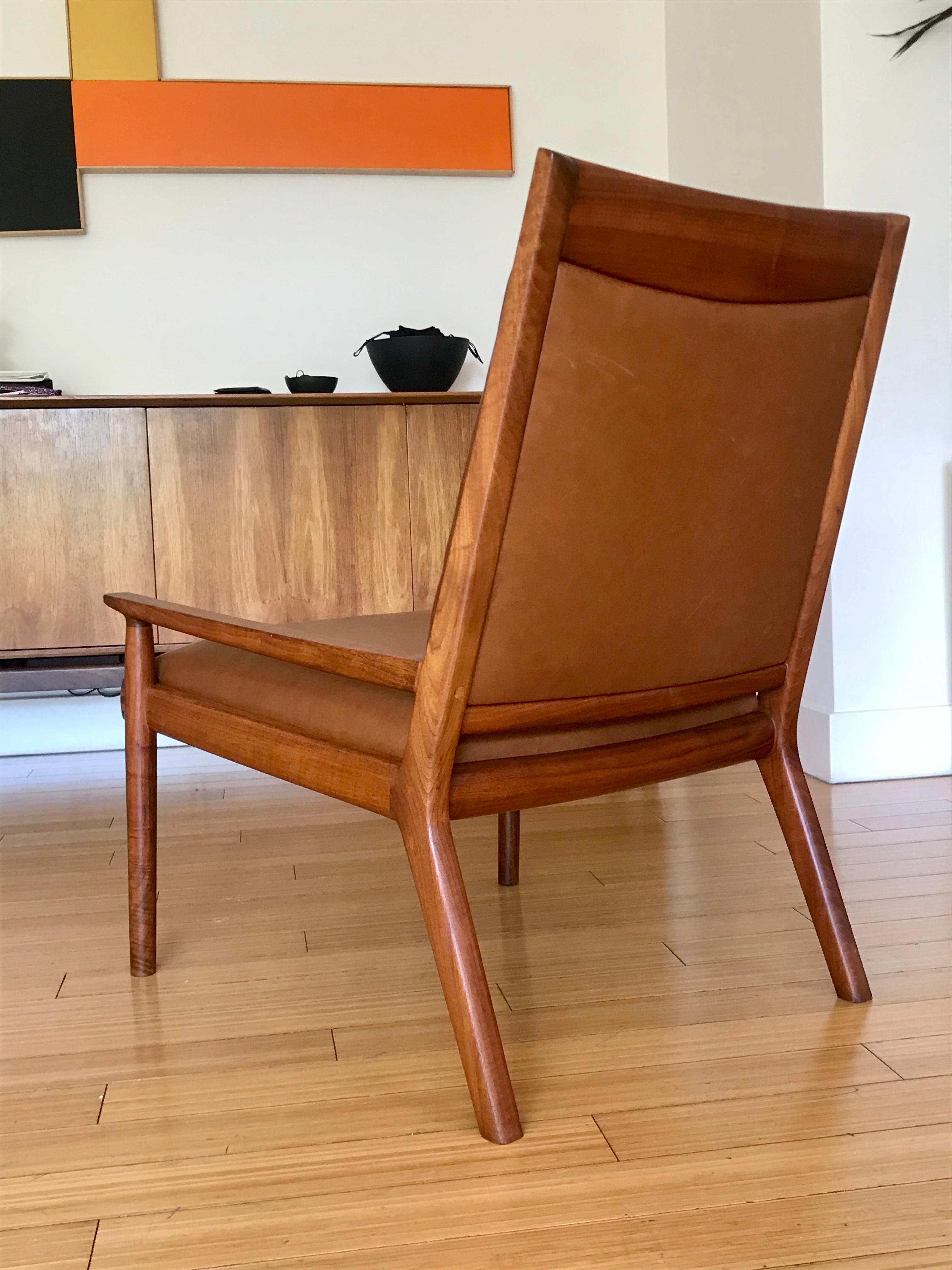 Modern Studio Craft Leather Lounge Chair After Maloof   9