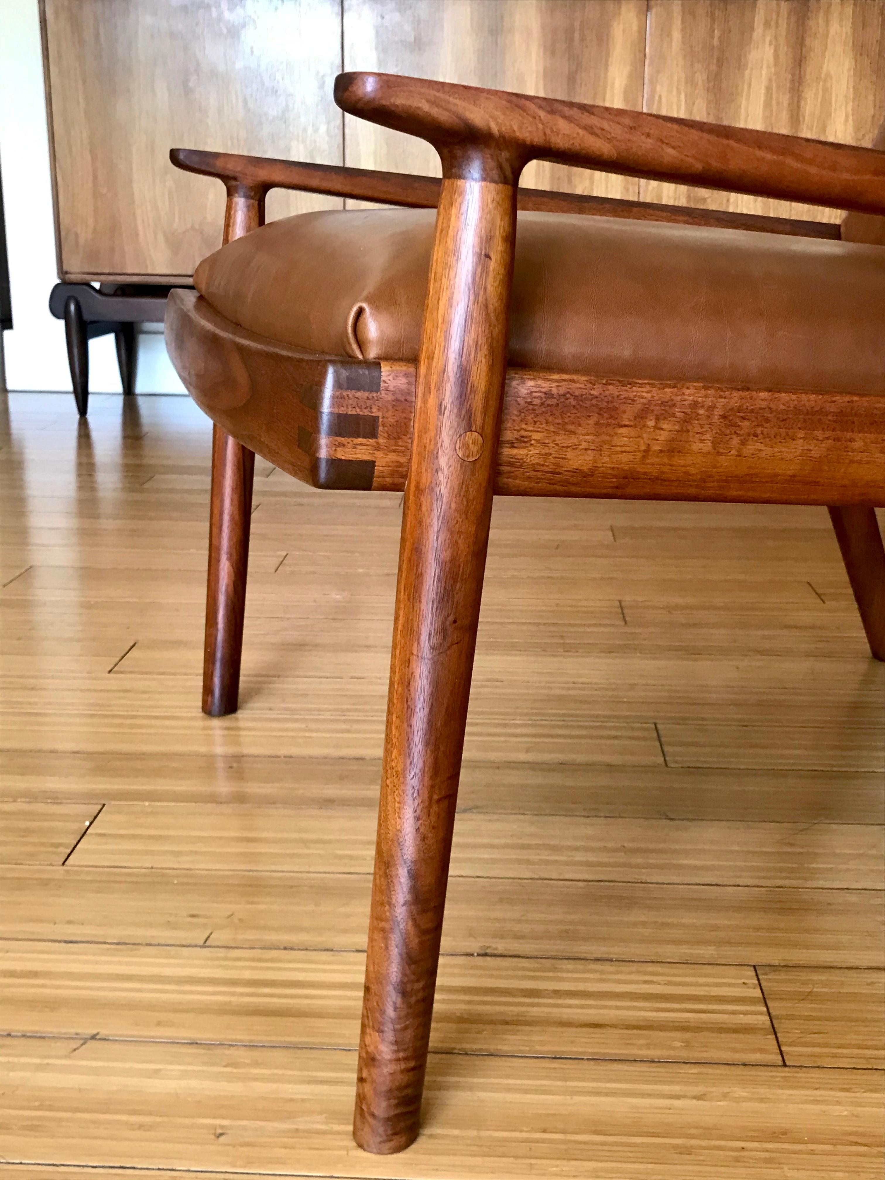 Modern Studio Craft Leather Lounge Chair After Maloof 12