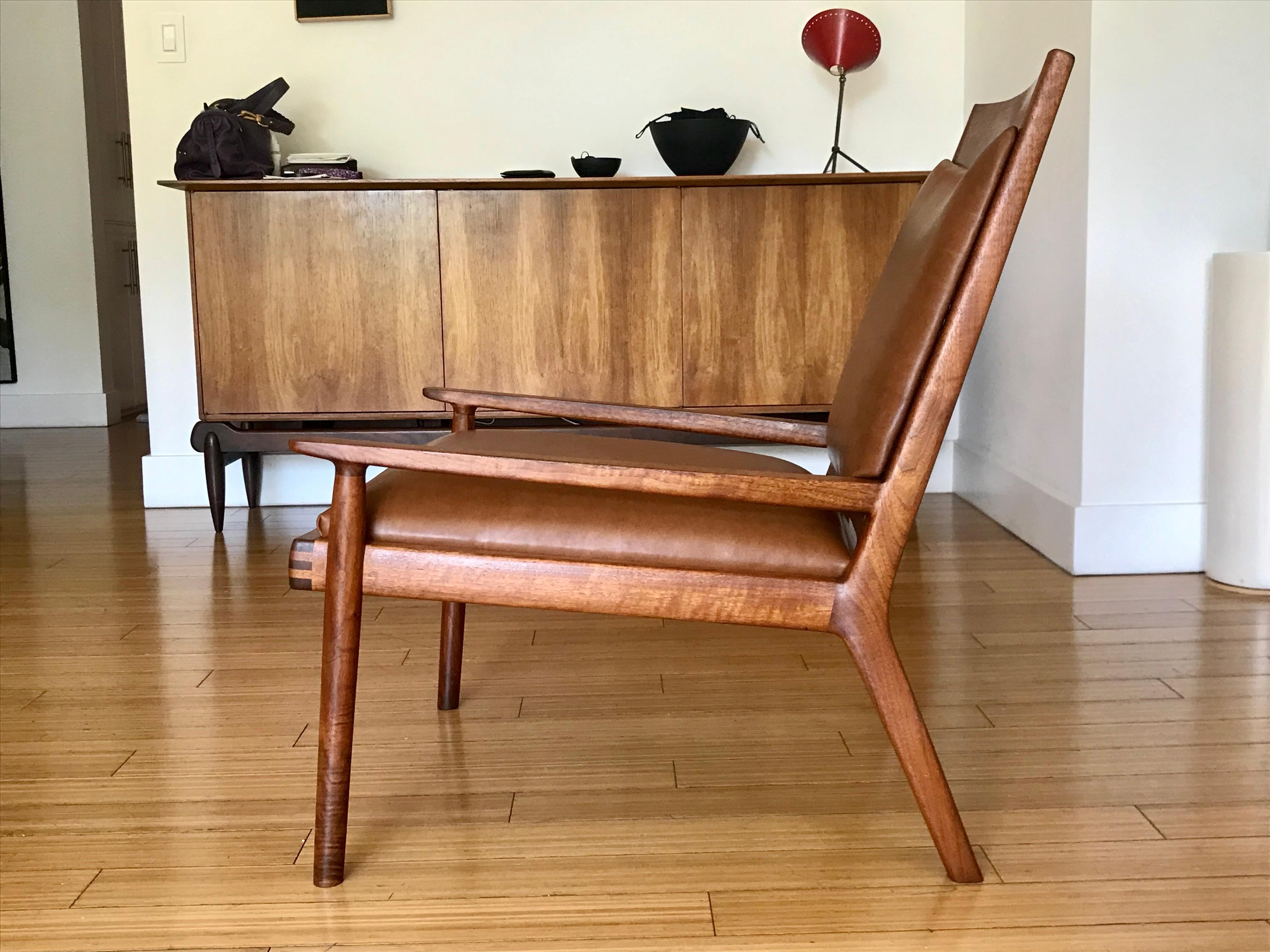 Modern Studio Craft Leather Lounge Chair After Maloof 14