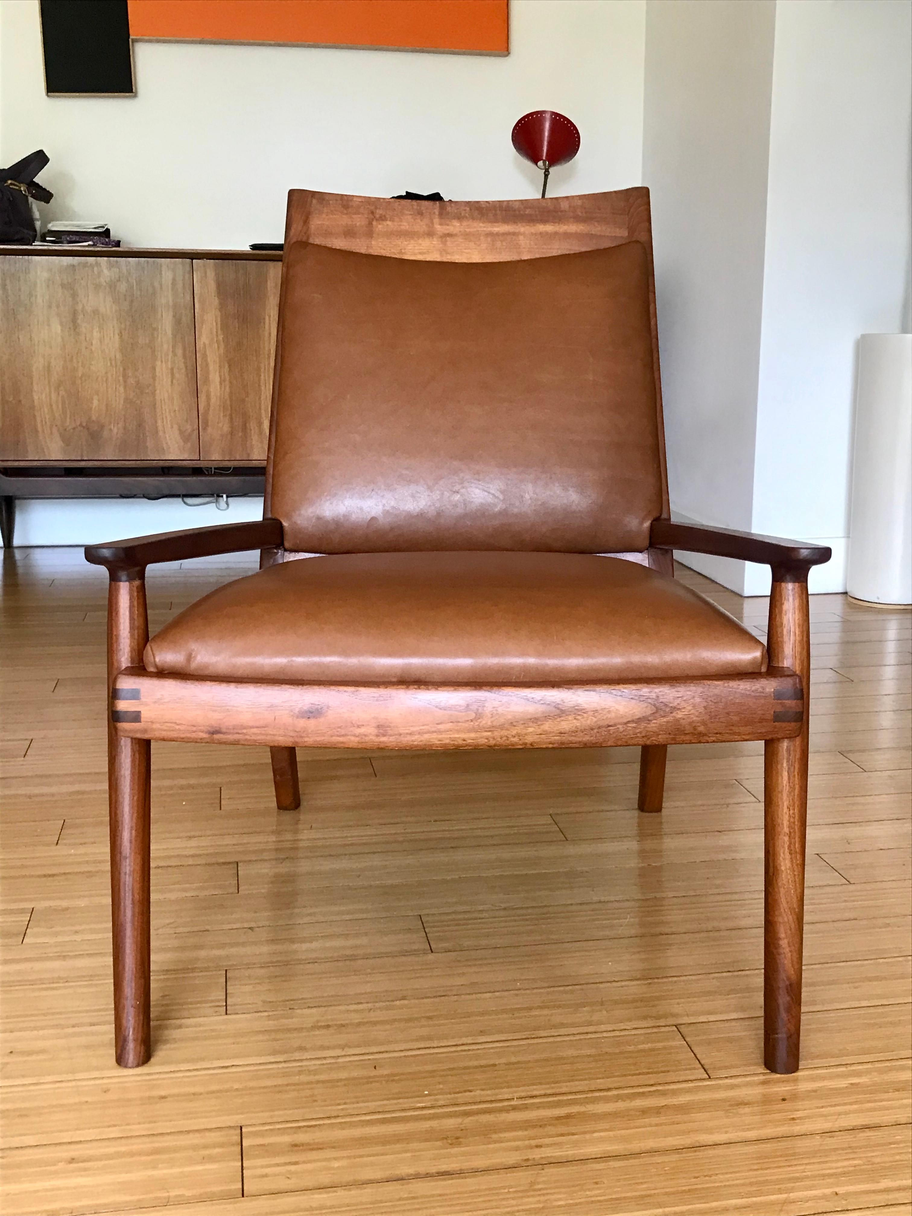 Modern Studio Craft Leather Lounge Chair After Maloof   1