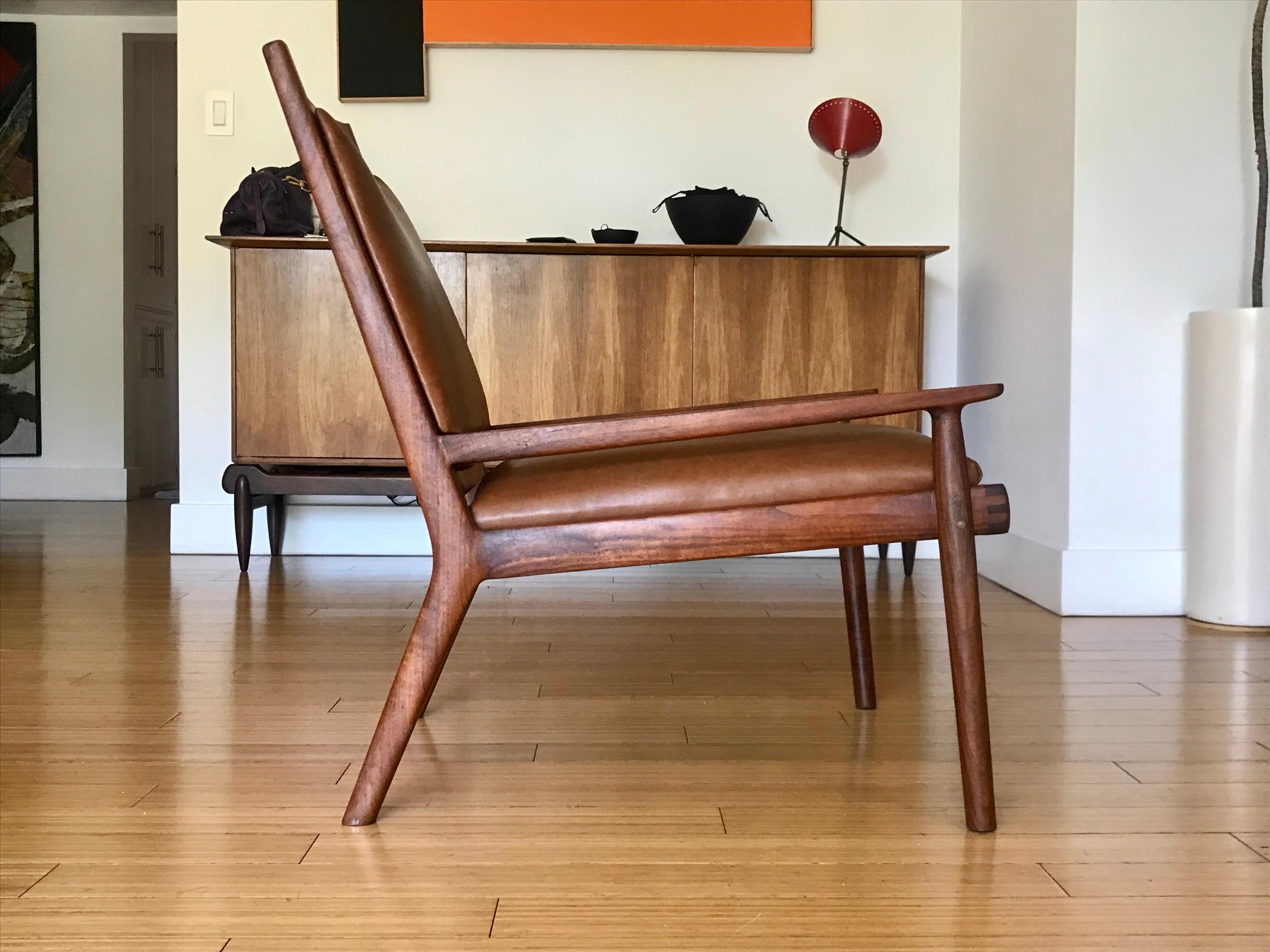 Modern Studio Craft Leather Lounge Chair After Maloof   2