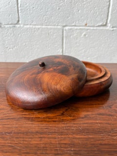 American Studio Craft Hand-Turned Figured Burl Wood Covered Bowl
