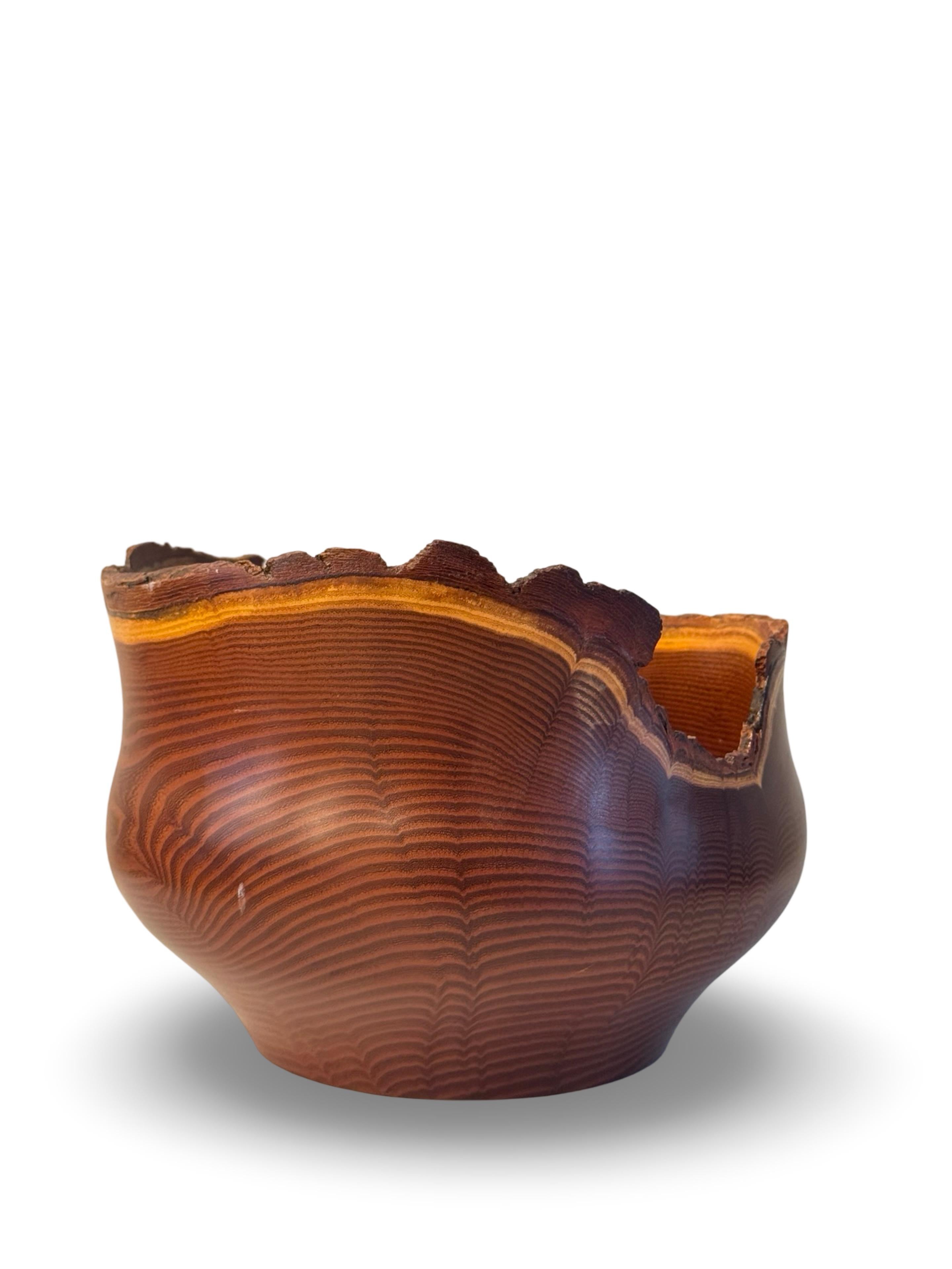 20th Century American Studio Craft Live Edge Wood Bowl For Sale