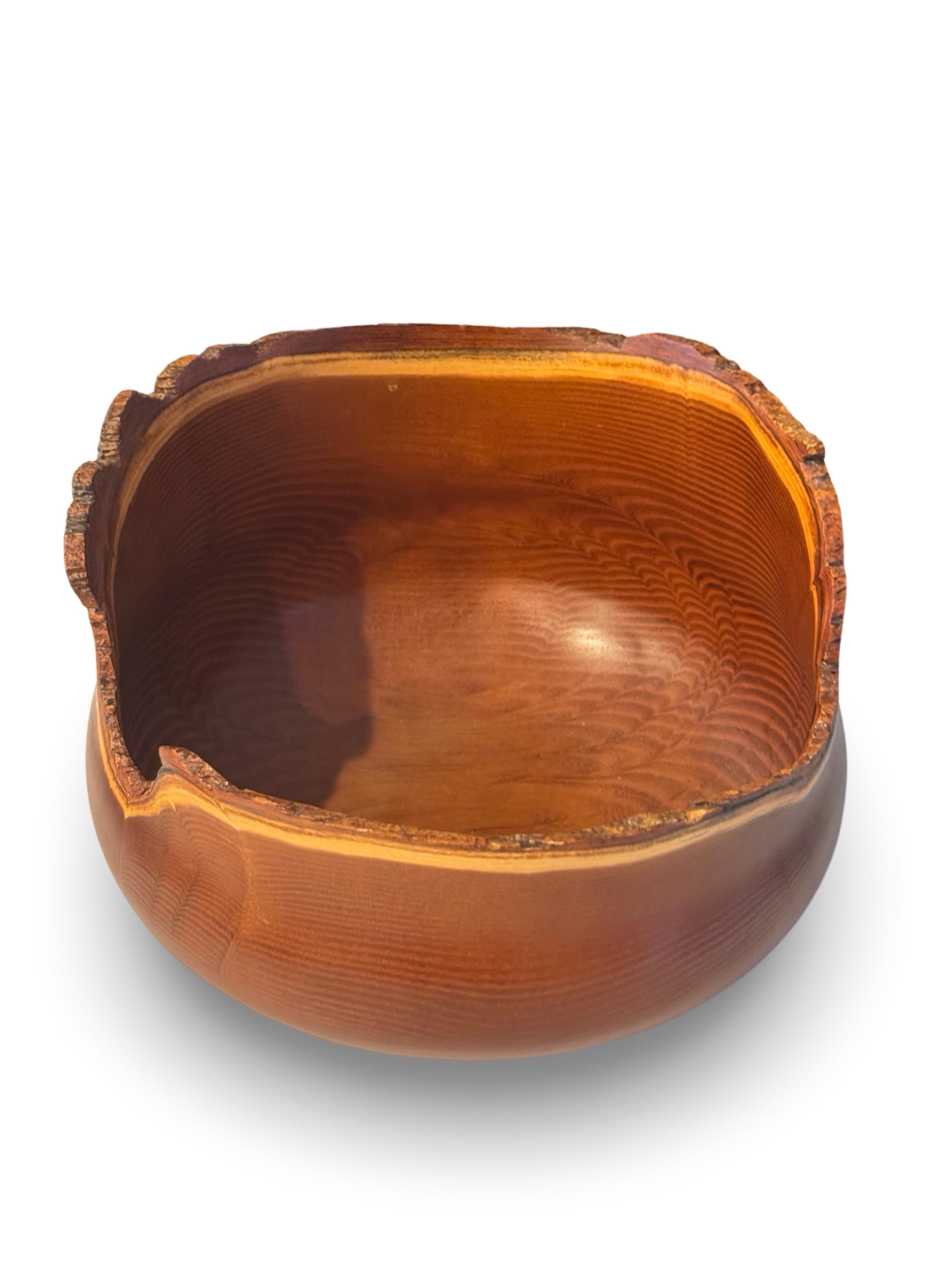American Studio Craft Live Edge Wood Bowl For Sale 1