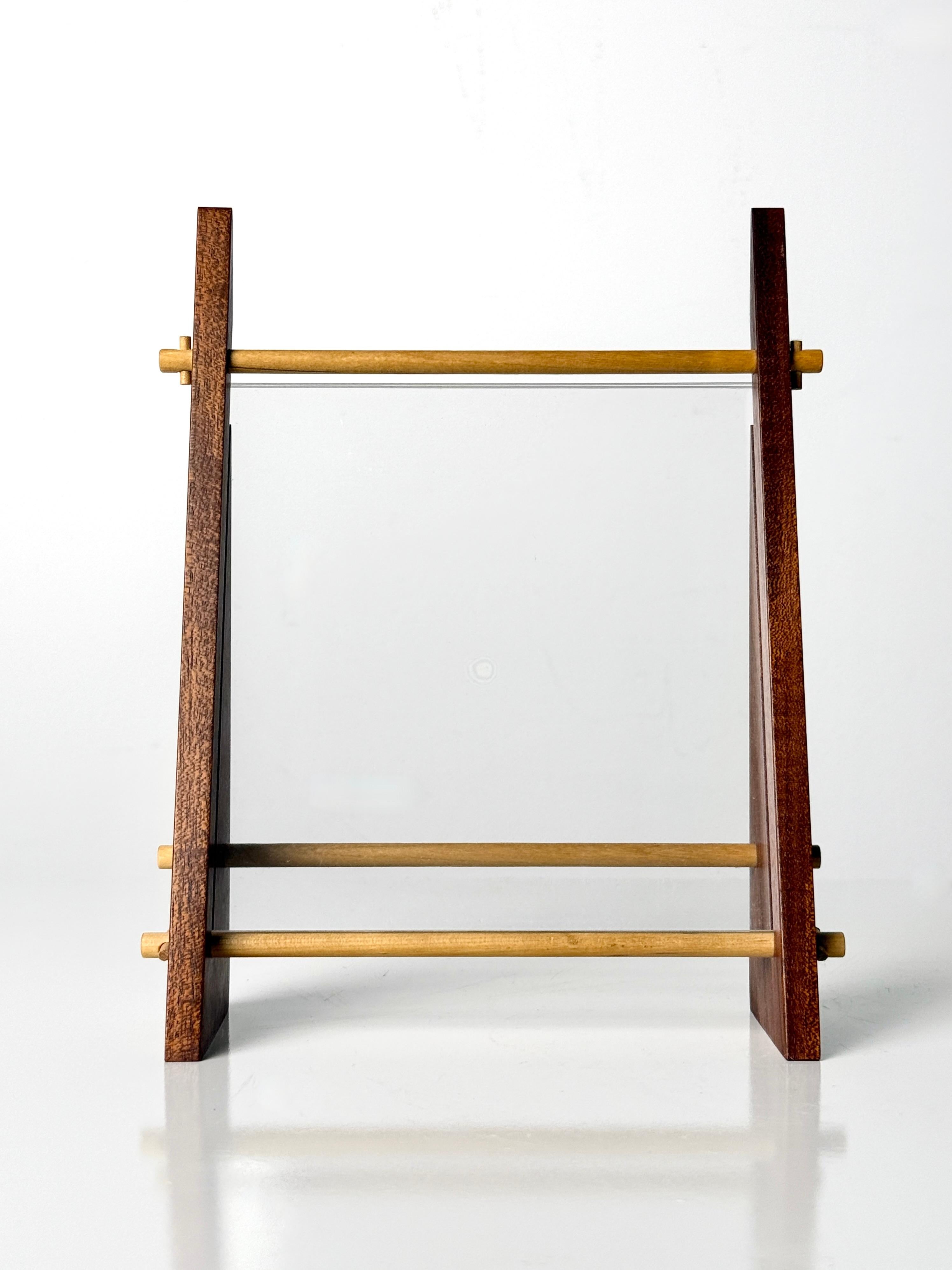 Late 20th Century American Studio Craft Modern Wood and Acrylic Architectural Picture Frame 1980s For Sale