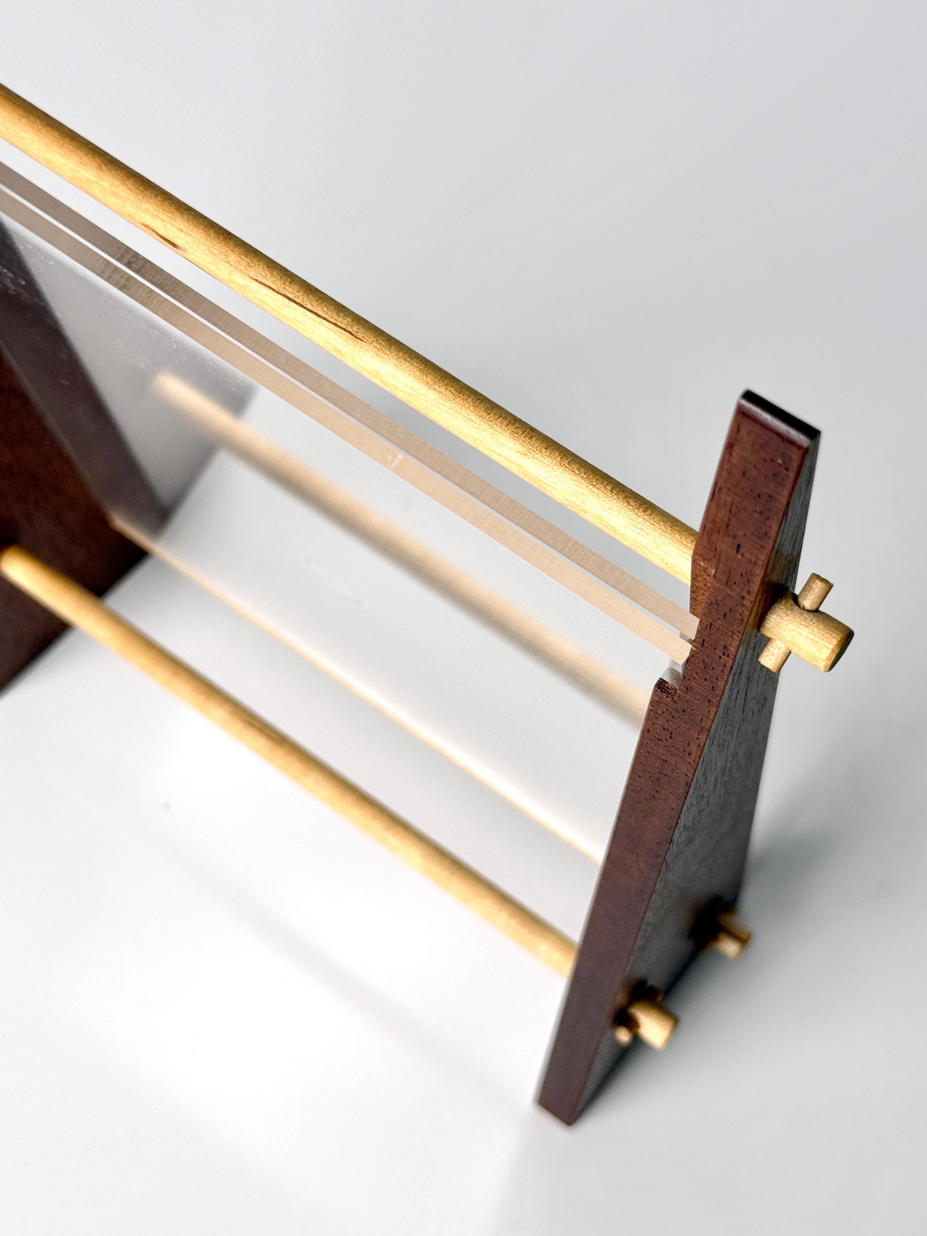 American Studio Craft Modern Wood and Acrylic Architectural Picture Frame 1980s For Sale 3
