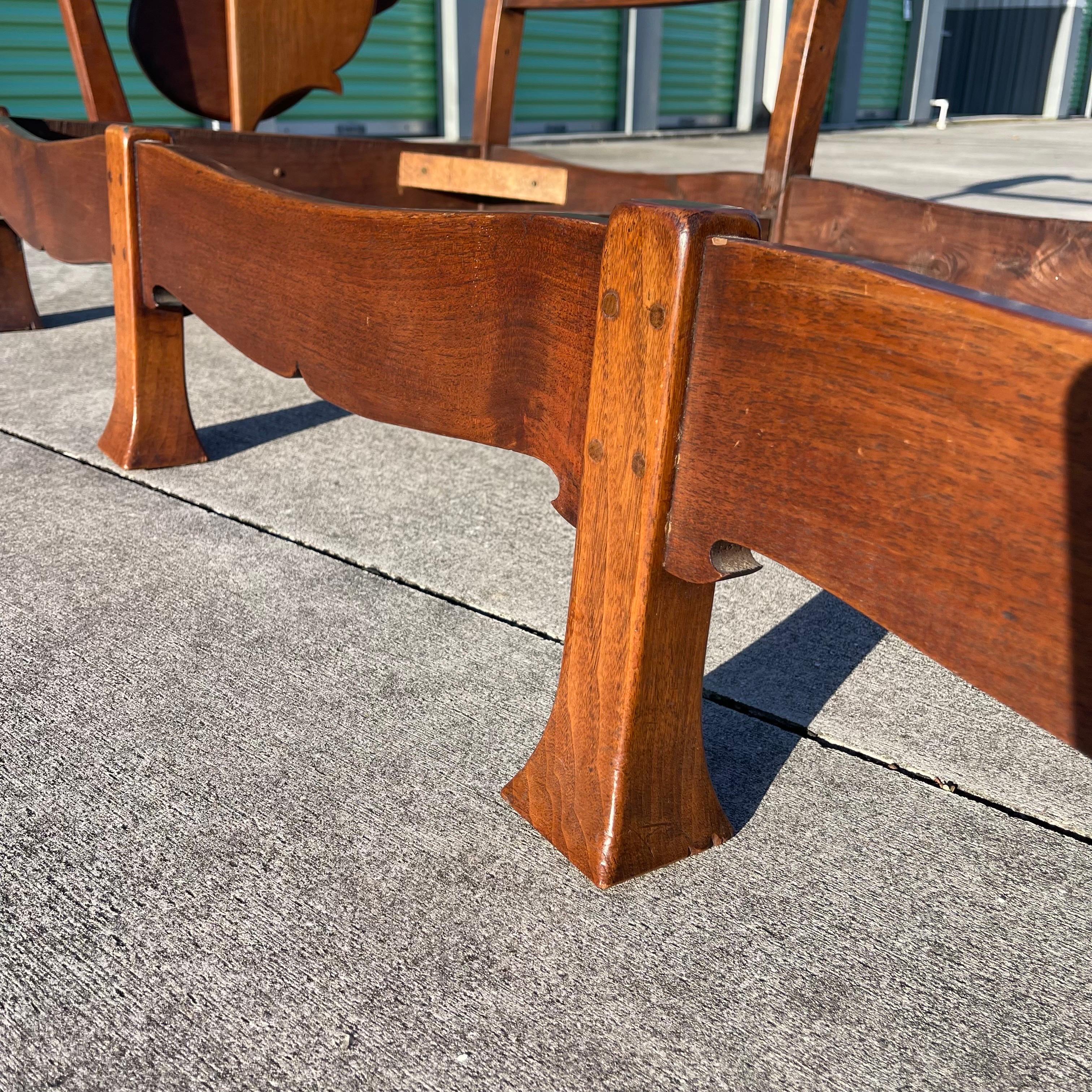Amerikanisches Studio Craft Monterey Ranch Style Paddle Armlehne Holz-Sofa mit Leiterrückenlehne im Angebot 5