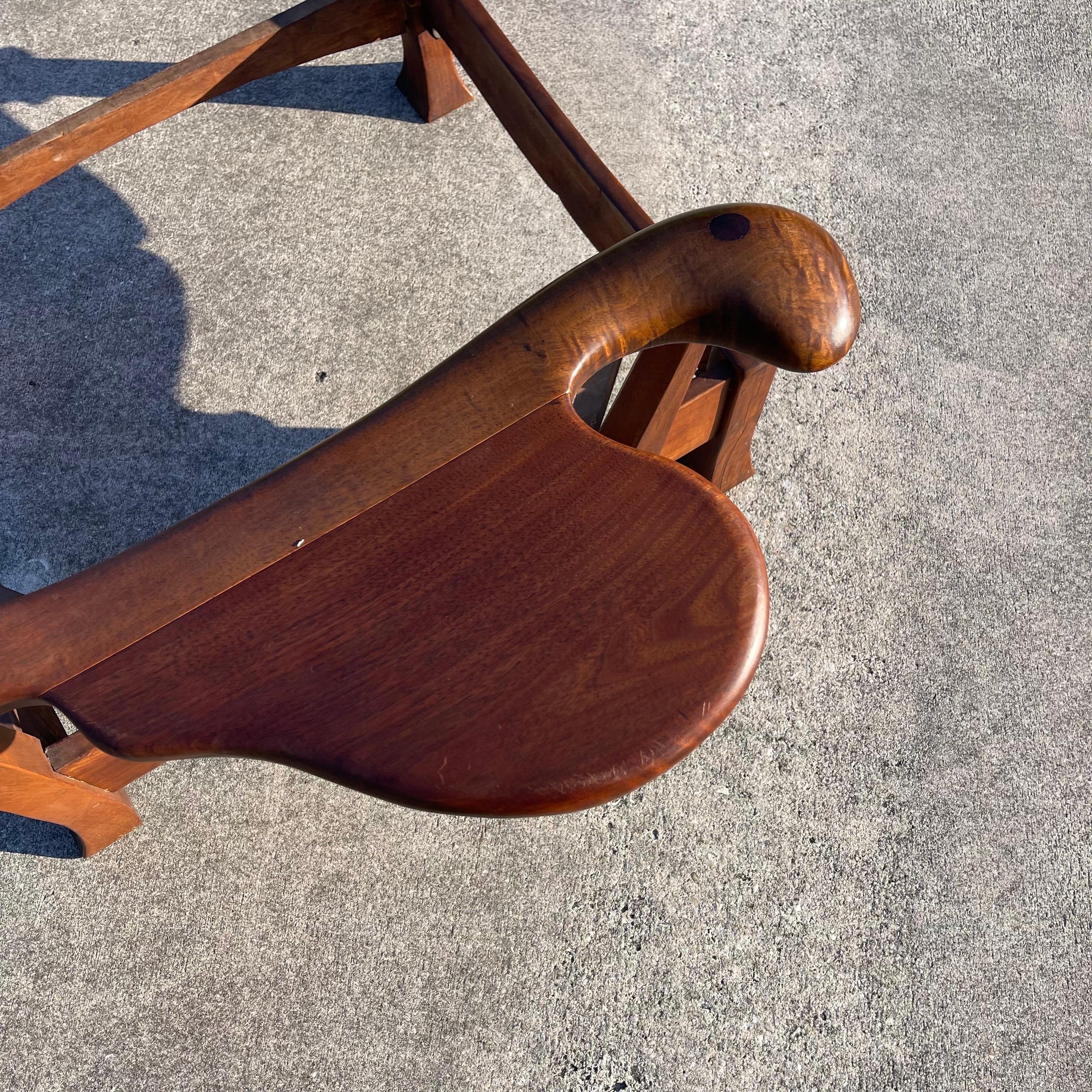 Amerikanisches Studio Craft Monterey Ranch Style Paddle Armlehne Holz-Sofa mit Leiterrückenlehne im Angebot 10