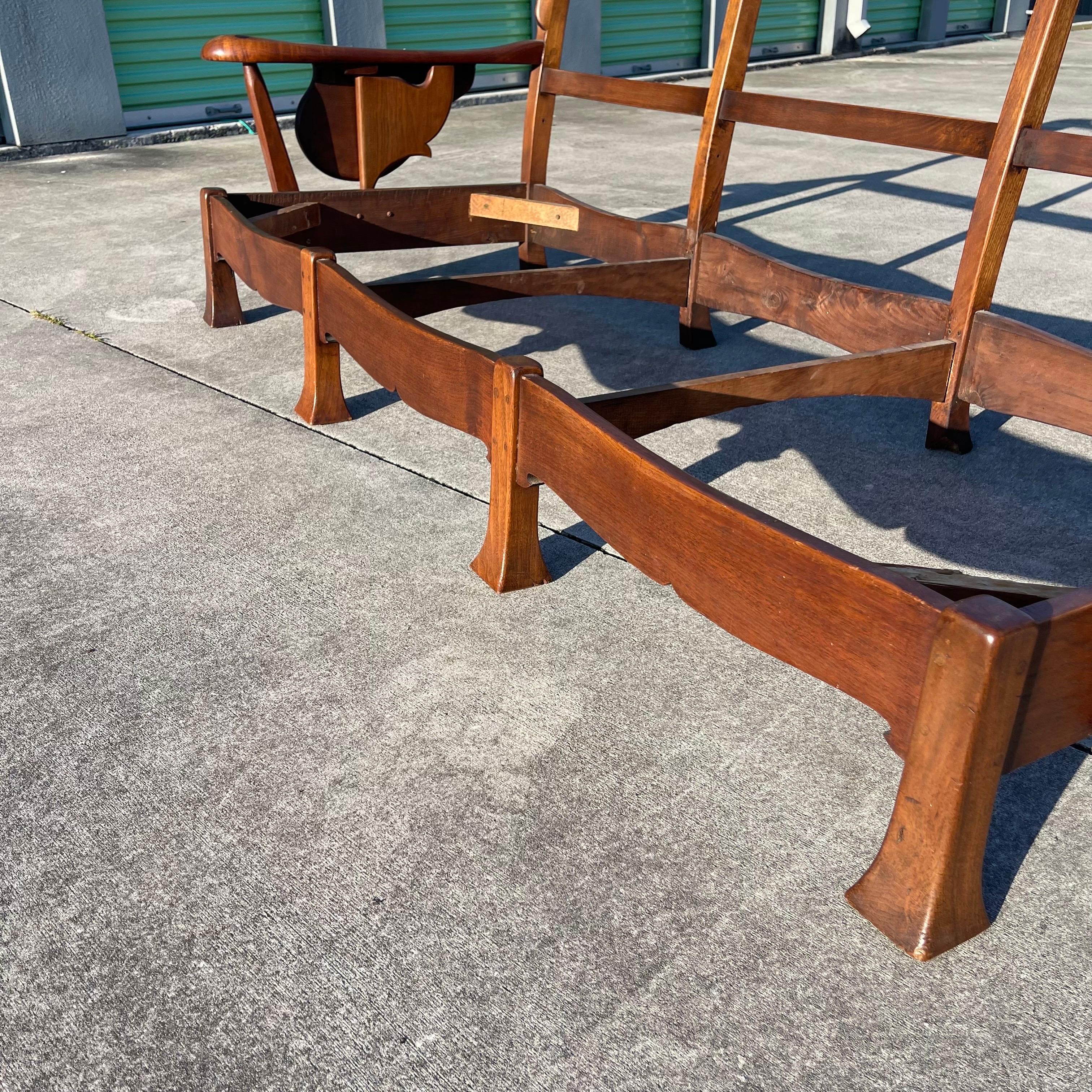 Amerikanisches Studio Craft Monterey Ranch Style Paddle Armlehne Holz-Sofa mit Leiterrückenlehne im Angebot 4