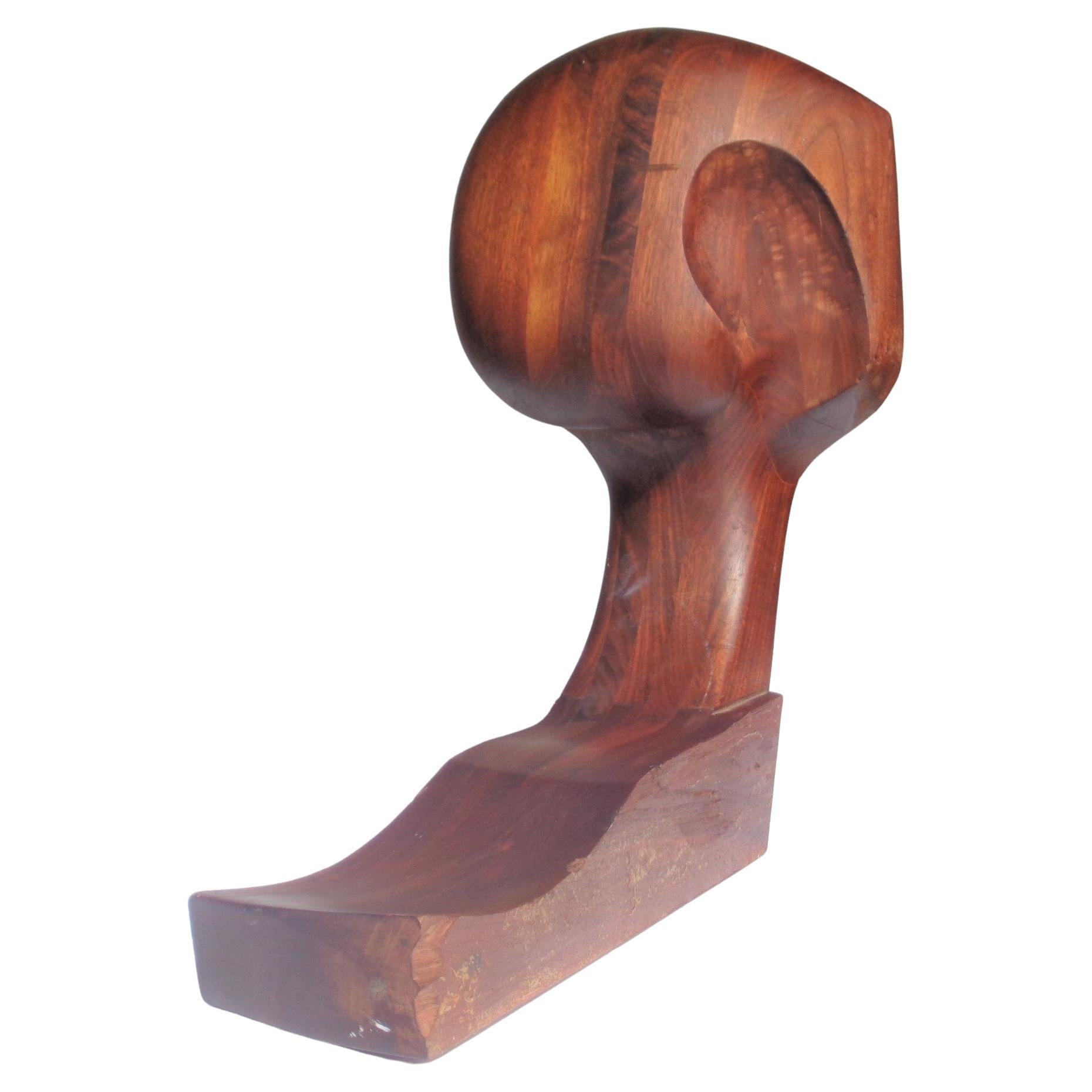 American Studio Craft Movement Abstract Sculpture Wood Bust, 1970-1980 For Sale 8
