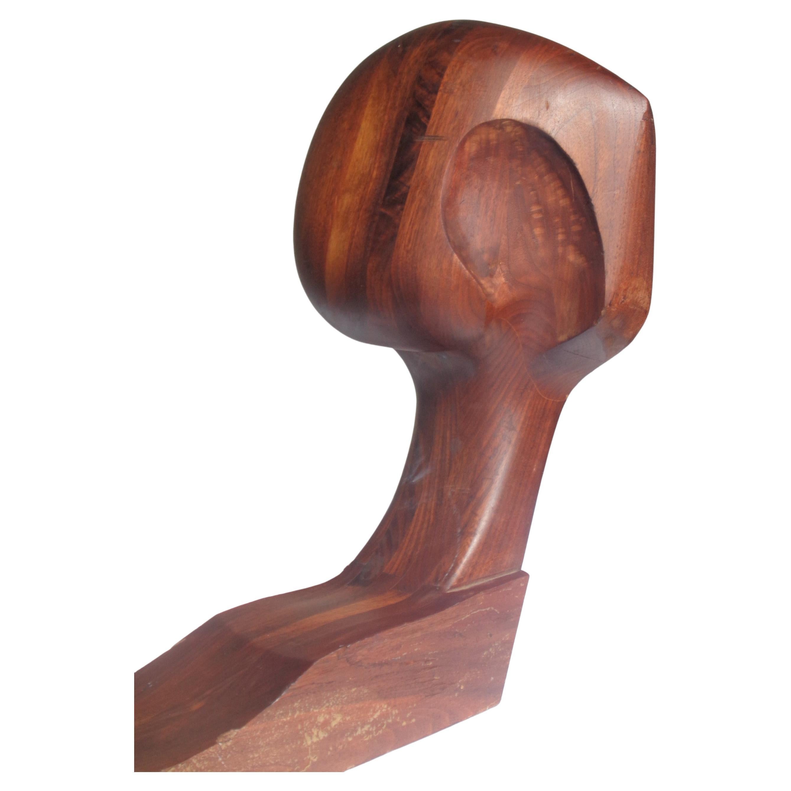 American Craftsman American Studio Craft Movement Abstract Sculpture Wood Bust, 1970-1980 For Sale