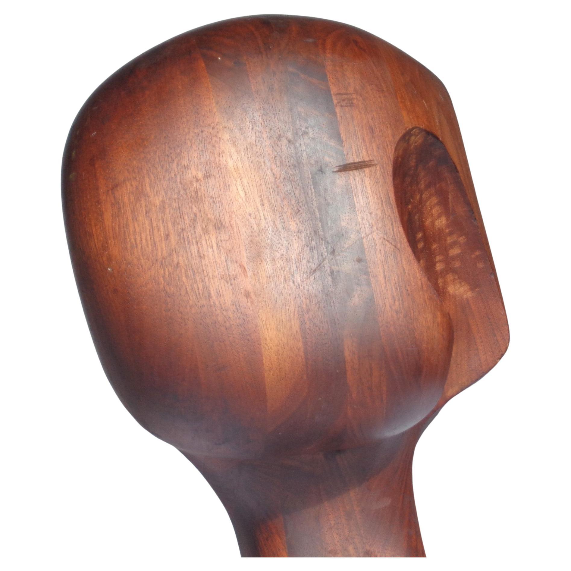 American Studio Craft Movement Abstract Sculpture Wood Bust, 1970-1980 For Sale 1