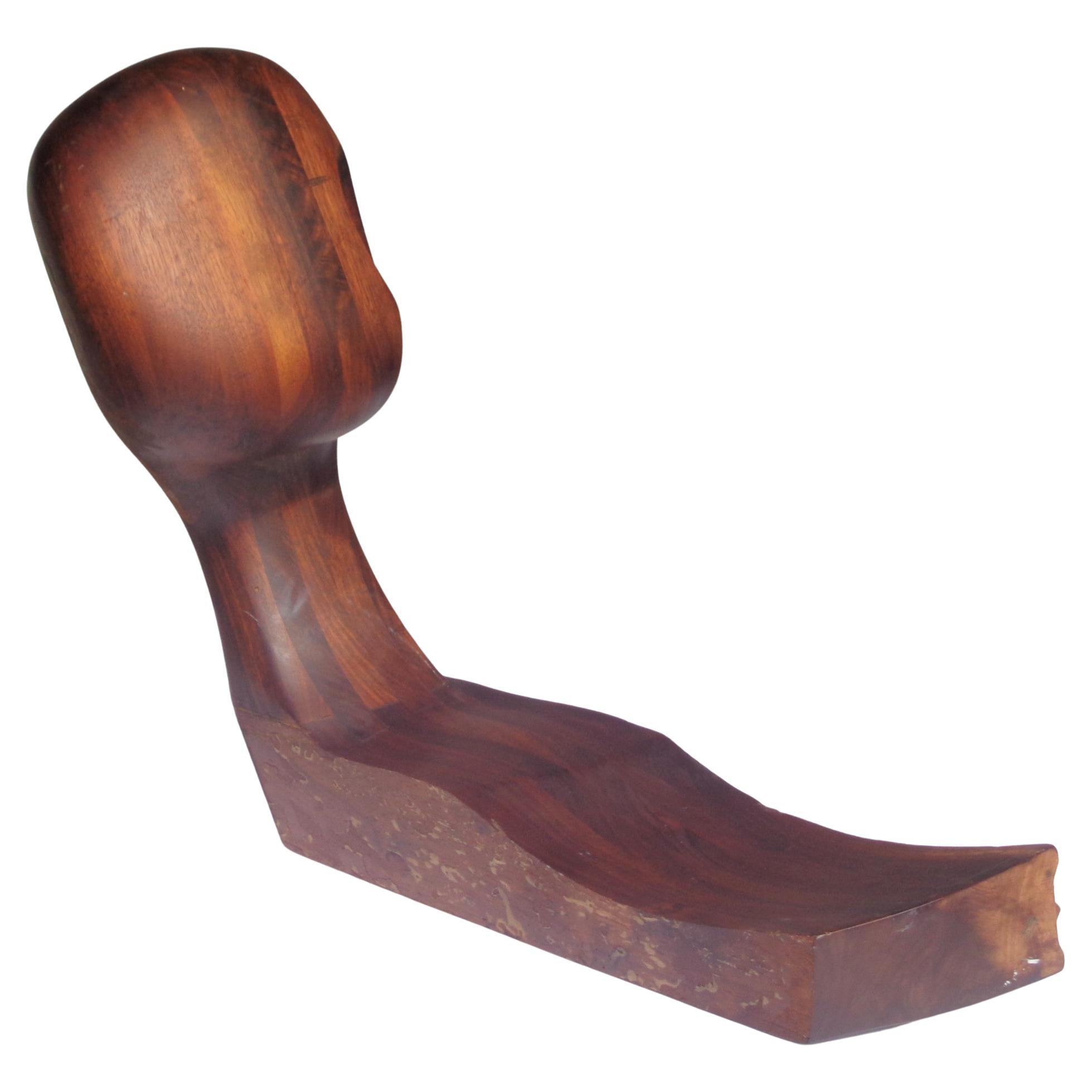 American Studio Craft Movement Abstract Sculpture Wood Bust, 1970-1980 For Sale 2