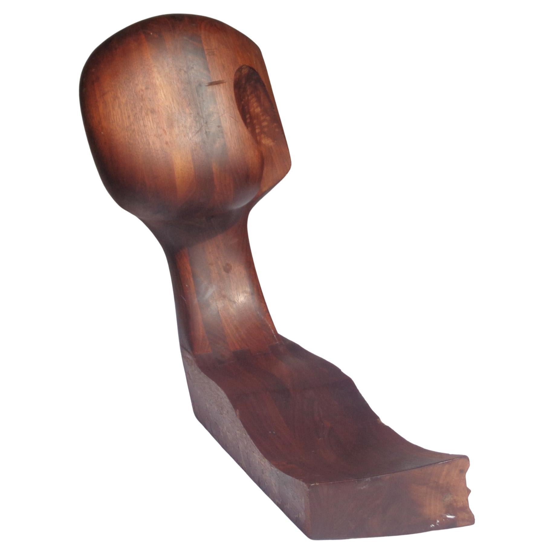 American Studio Craft Movement Abstract Sculpture Wood Bust, 1970-1980 For Sale 3