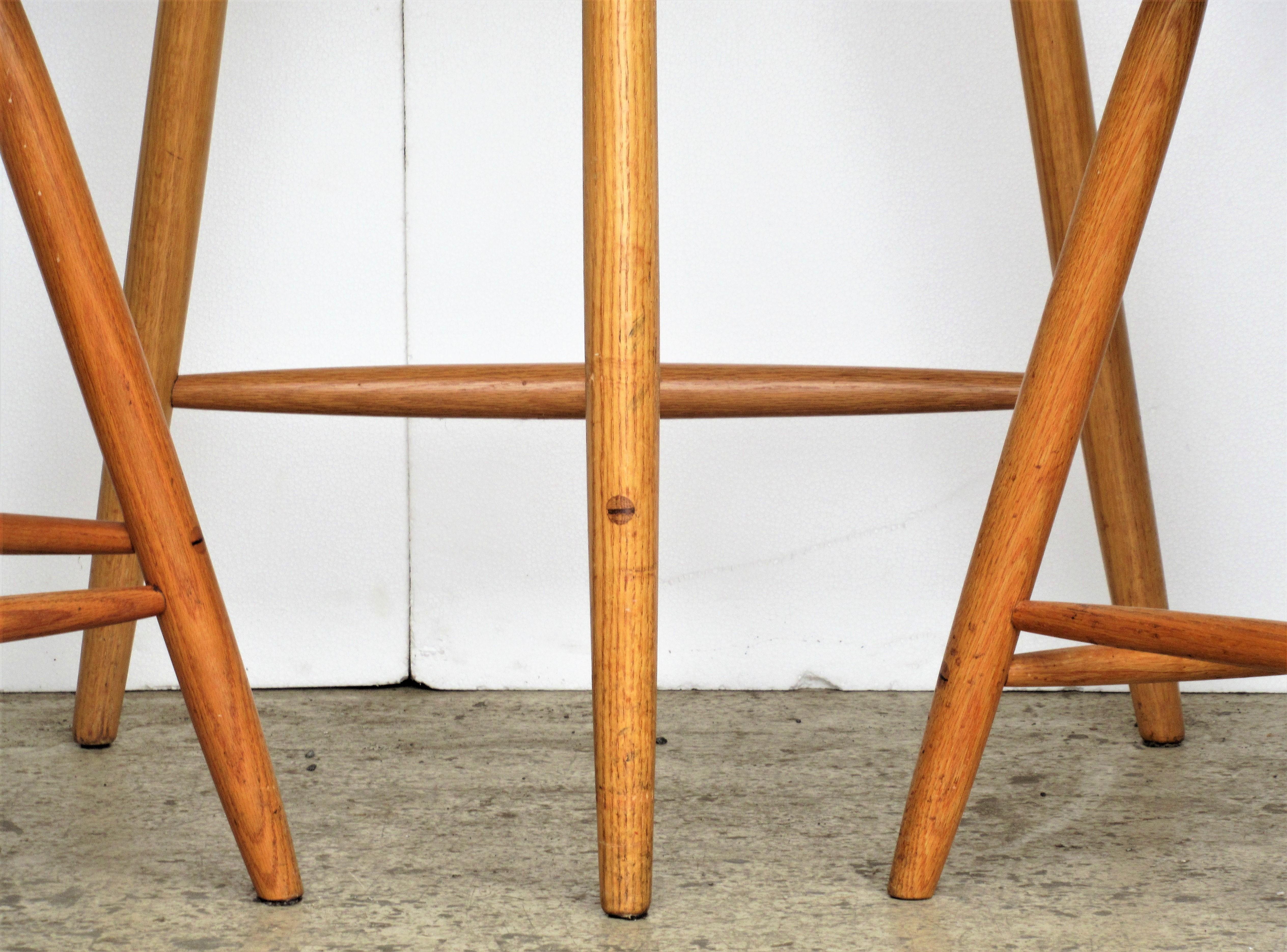 Hand-Crafted American Studio Craft Movement Stools and Table by Kai Pedersen, circa 1980