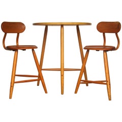 Vintage American Studio Craft Movement Stools and Table by Kai Pedersen, circa 1980