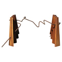 American Studio Craft Zebra Wood & Iron Table Base - Console / Desk / Dining