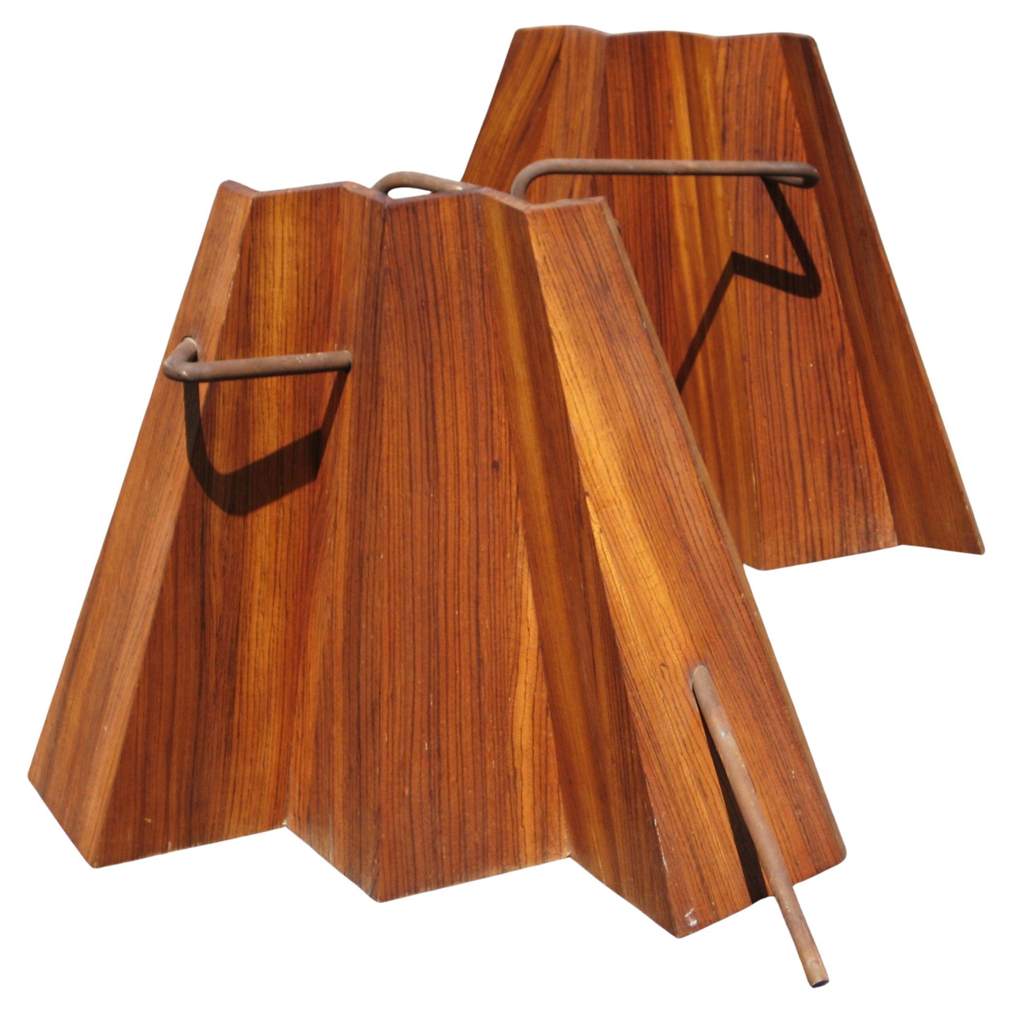 Mesa Americana Studio Craft de Madera de Cebra y Hierro - Consola / Escritorio / Comedor siglo XX en venta