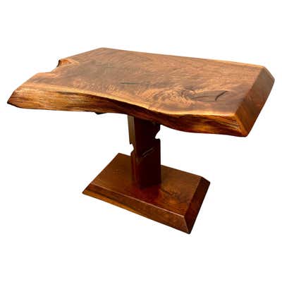 Vladimir Kagan Carved Walnut Trisymmetric Occasional Table For Sale at ...