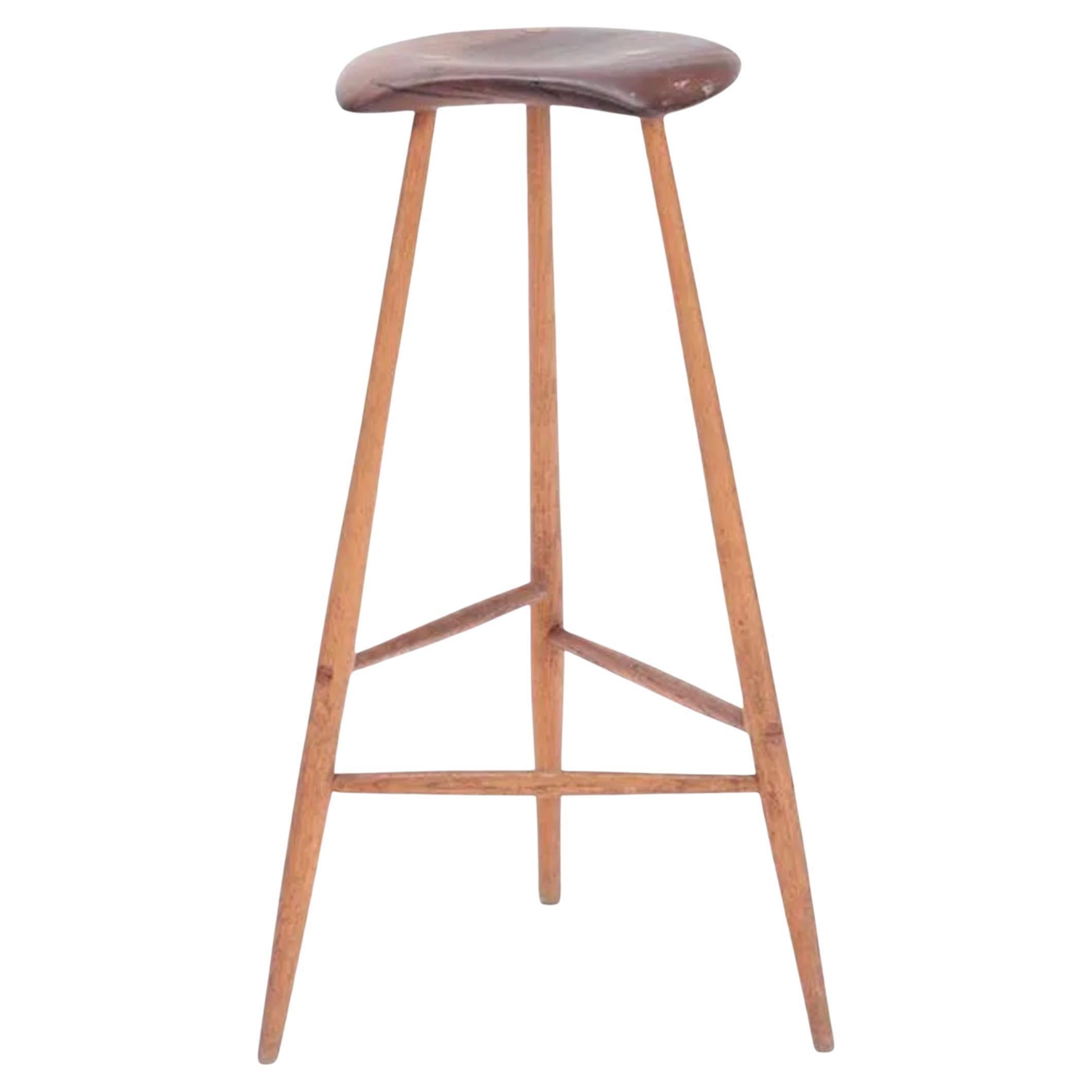 American Studio Craft Organic Woodwork Wood Stool by Horace B. Hartshaw