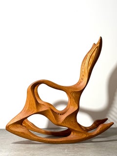 American Studio Craft Sculptural Laminated Wood Rocking Chair by Timothy Ten Pas