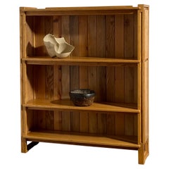 American Studio Craft Slatted Bookcase in Solid Oak by Gene Caples